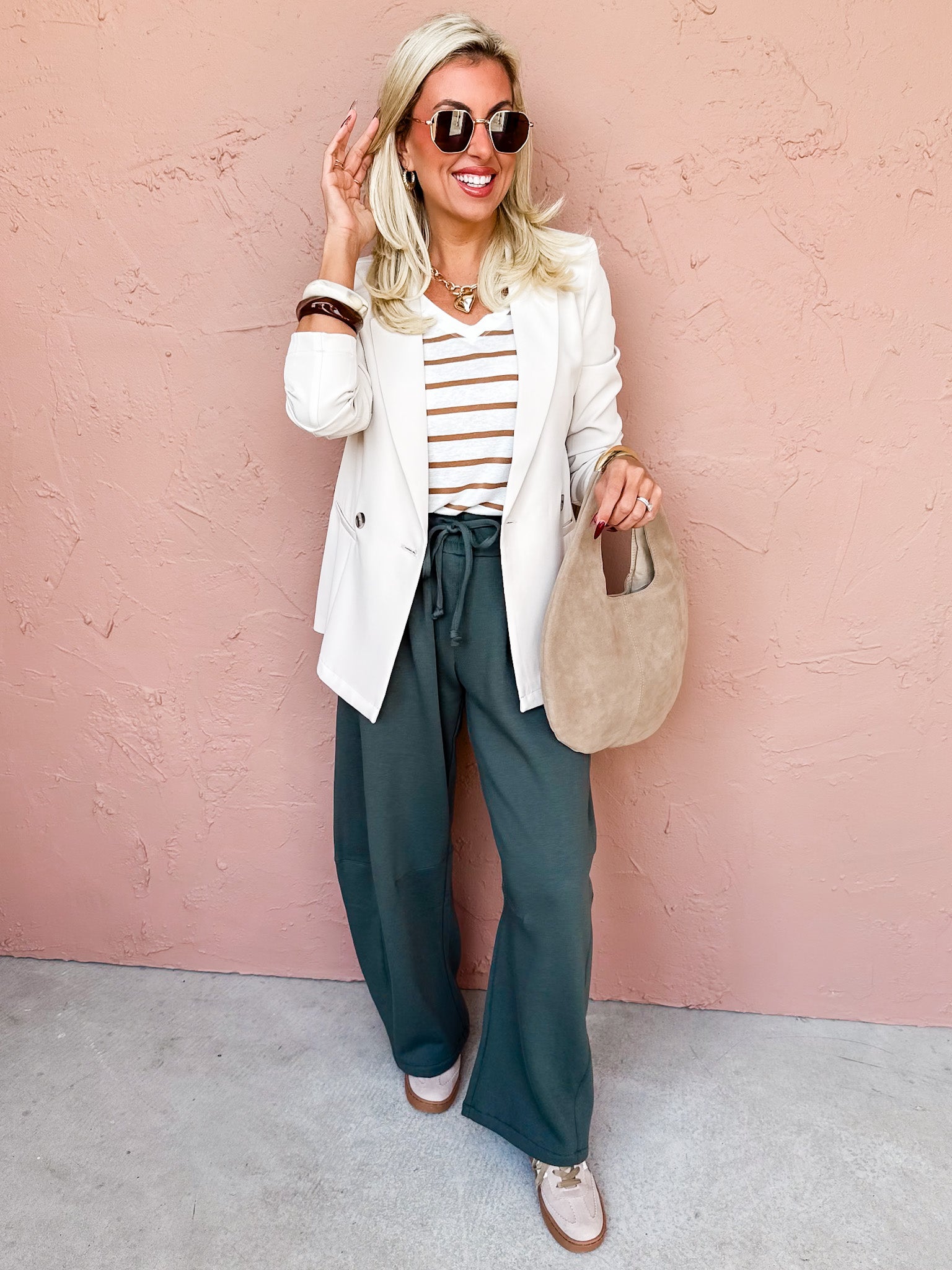 The Johnson Barrel Leg Sweatpants-Green