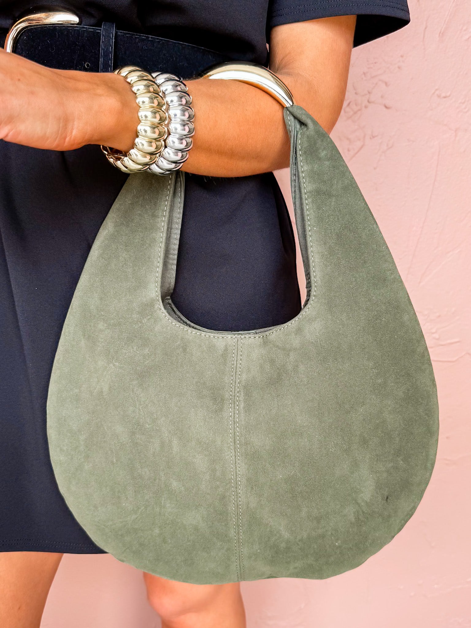 The Juliette Faux Suede Leather Hobo Bag