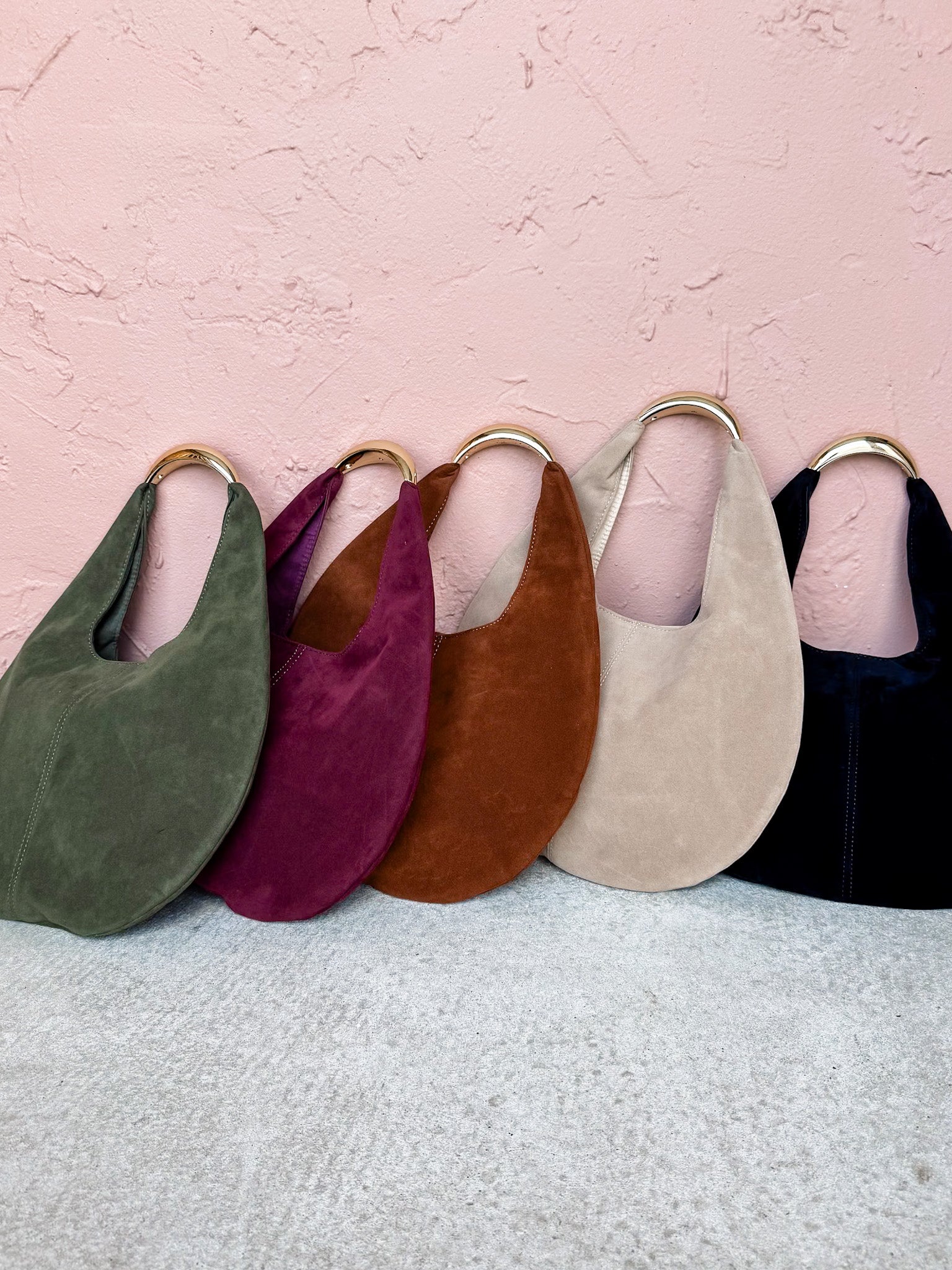 The Juliette Faux Suede Leather Hobo Bag