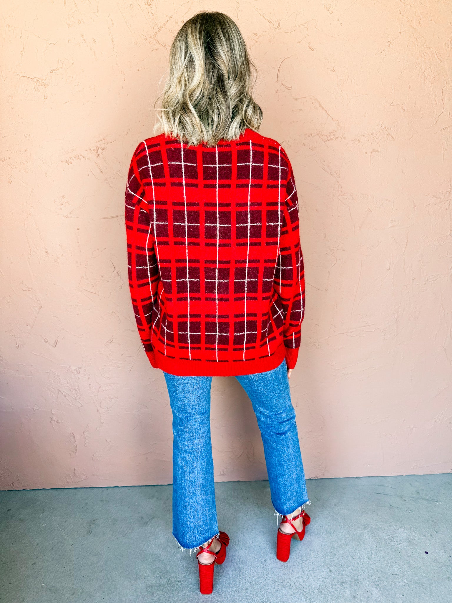 Ashwood Plaid Tie Front Cardigan