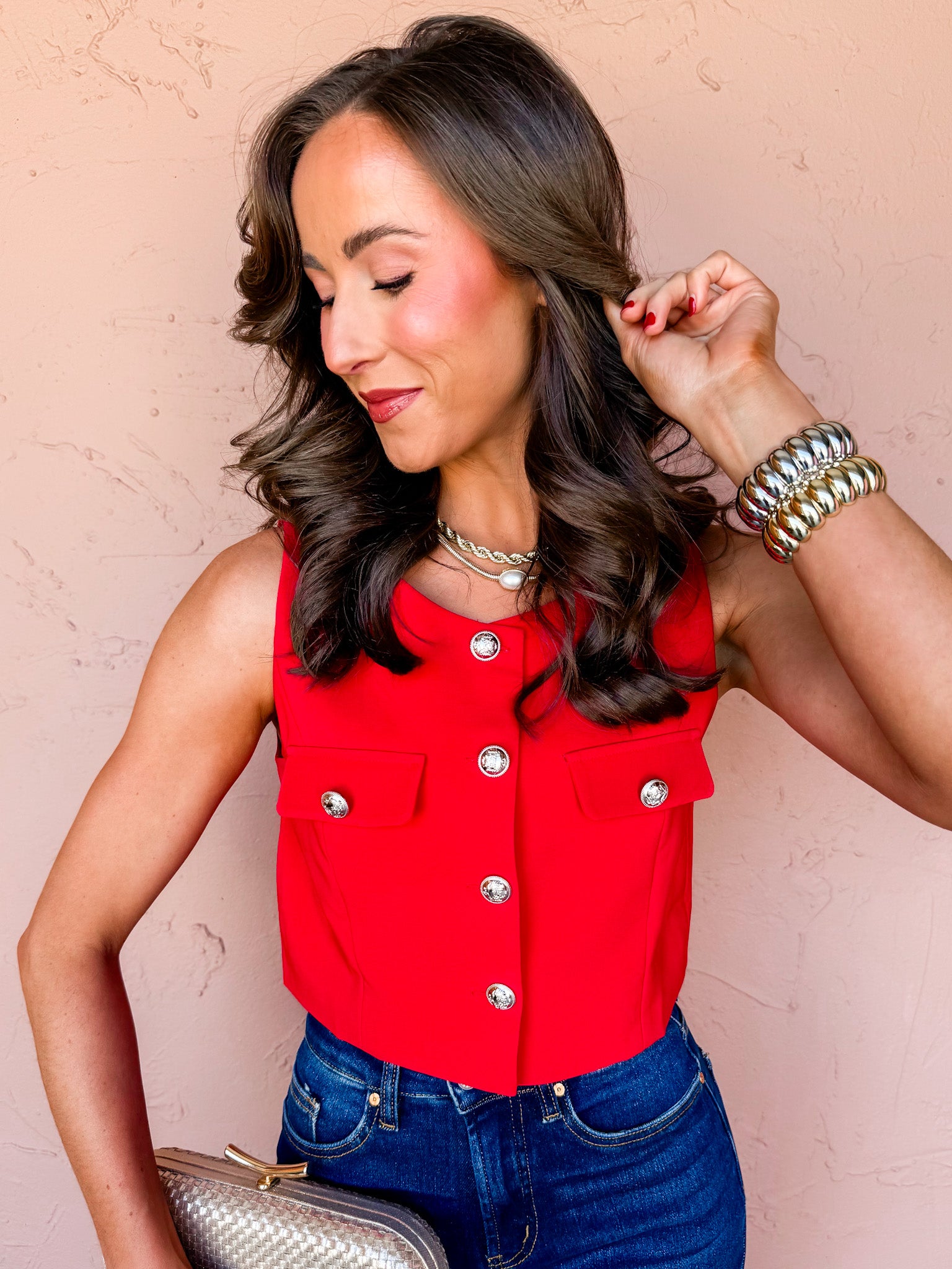 Bold Icon Button Front Vest