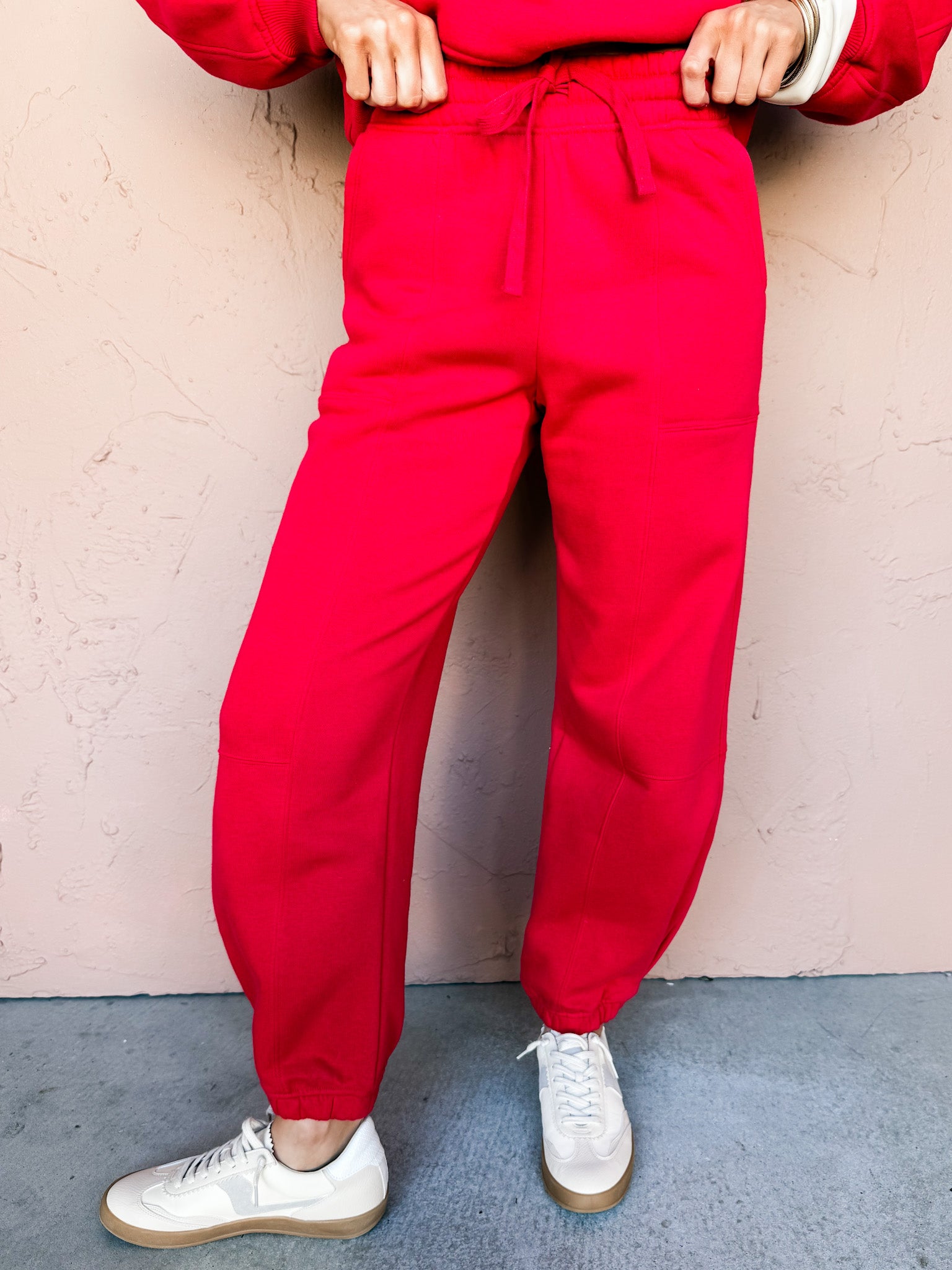 Comfort Level Jogger Sweatpants-Red