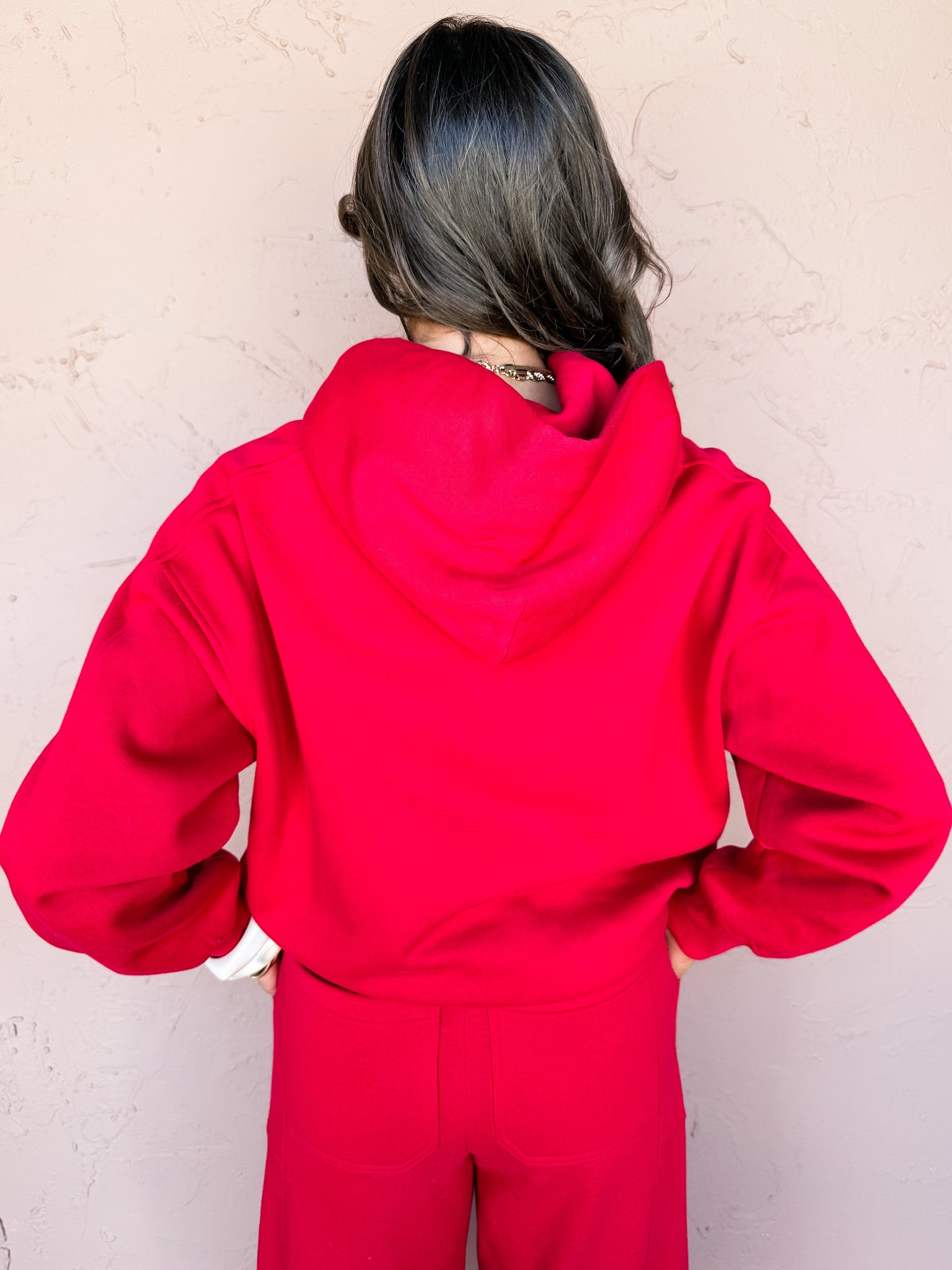 Comfort Level Oversized Hoodie-Red