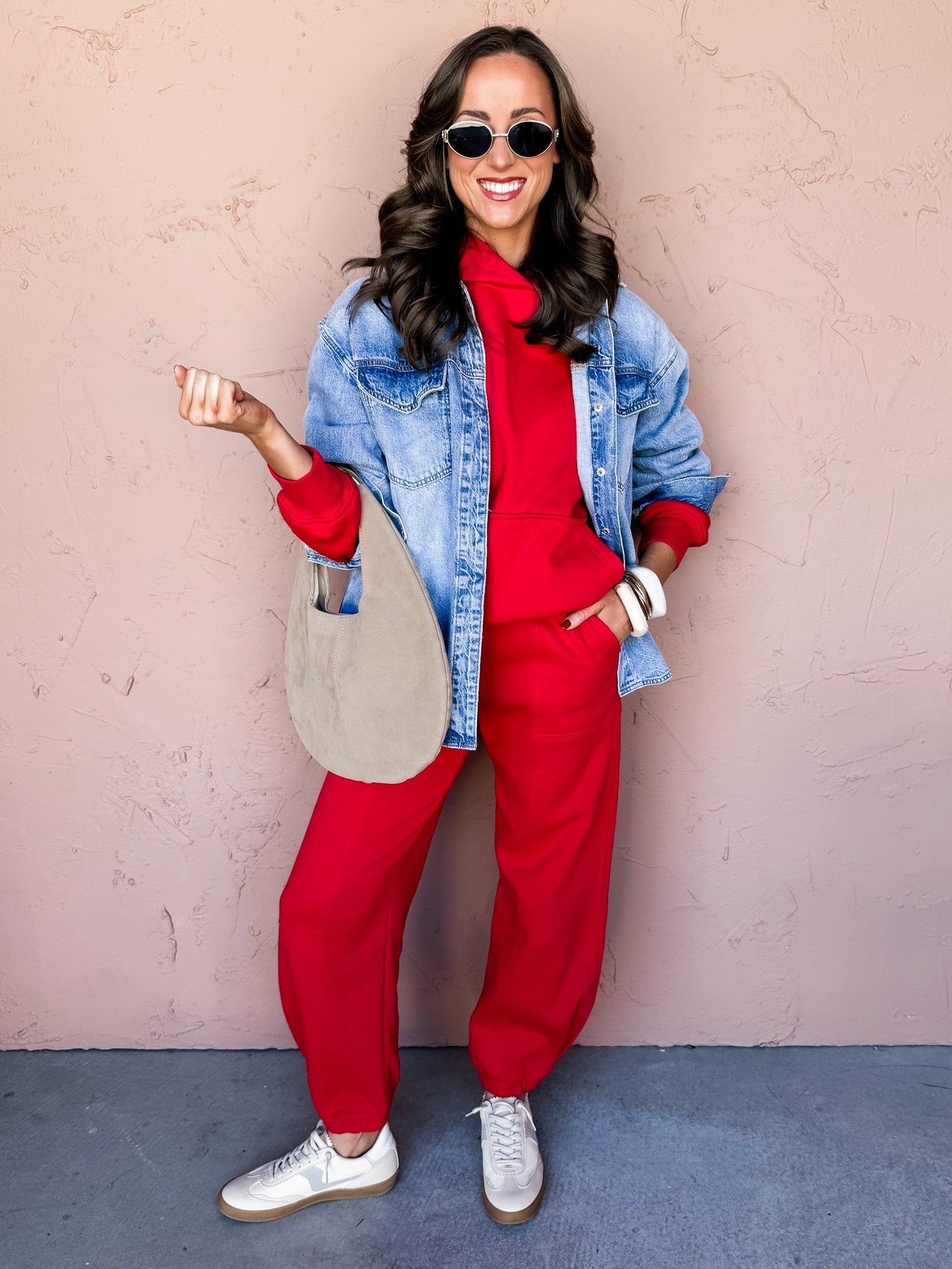 Comfort Level Oversized Hoodie-Red