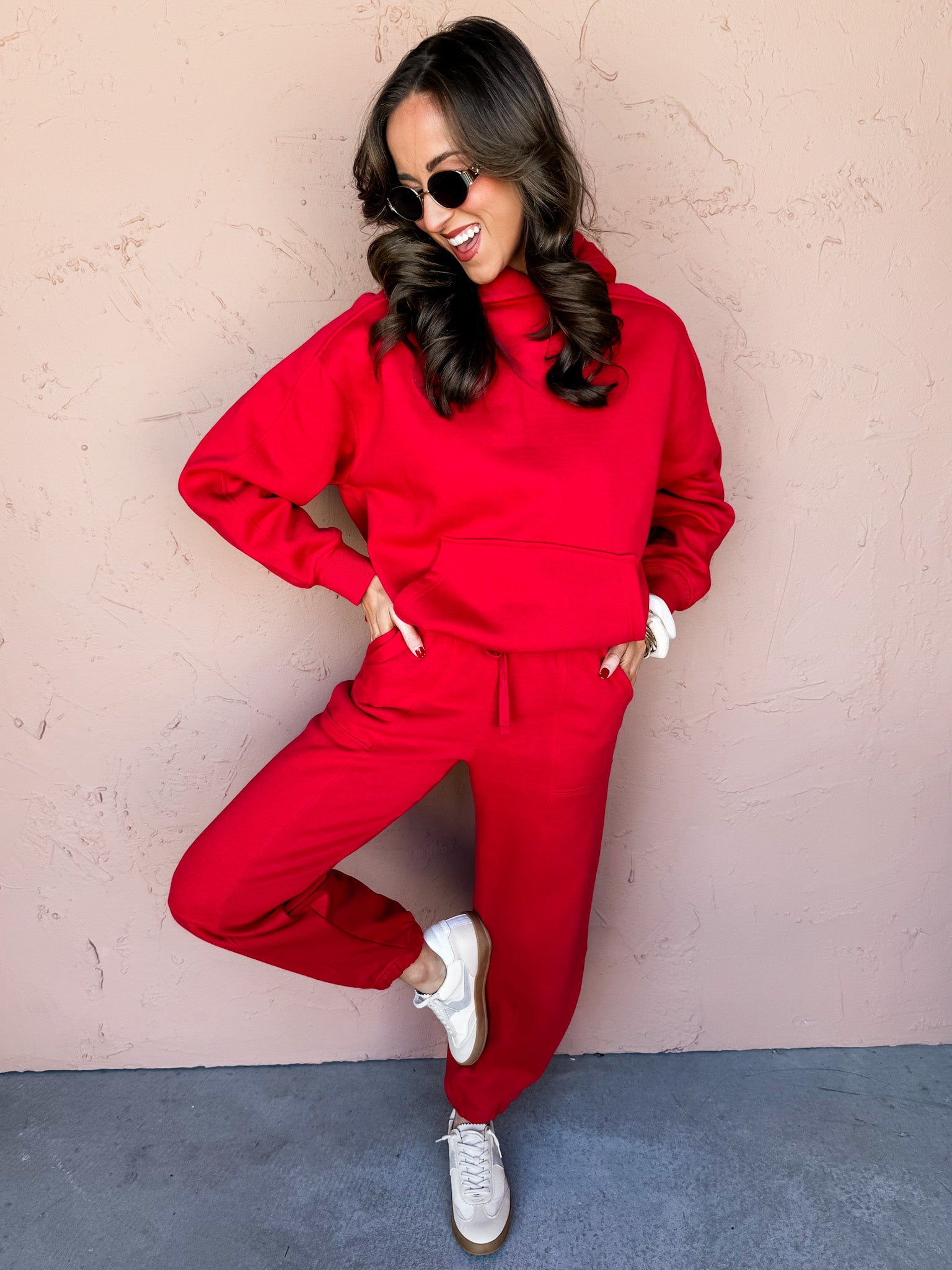 Comfort Level Jogger Sweatpants-Red