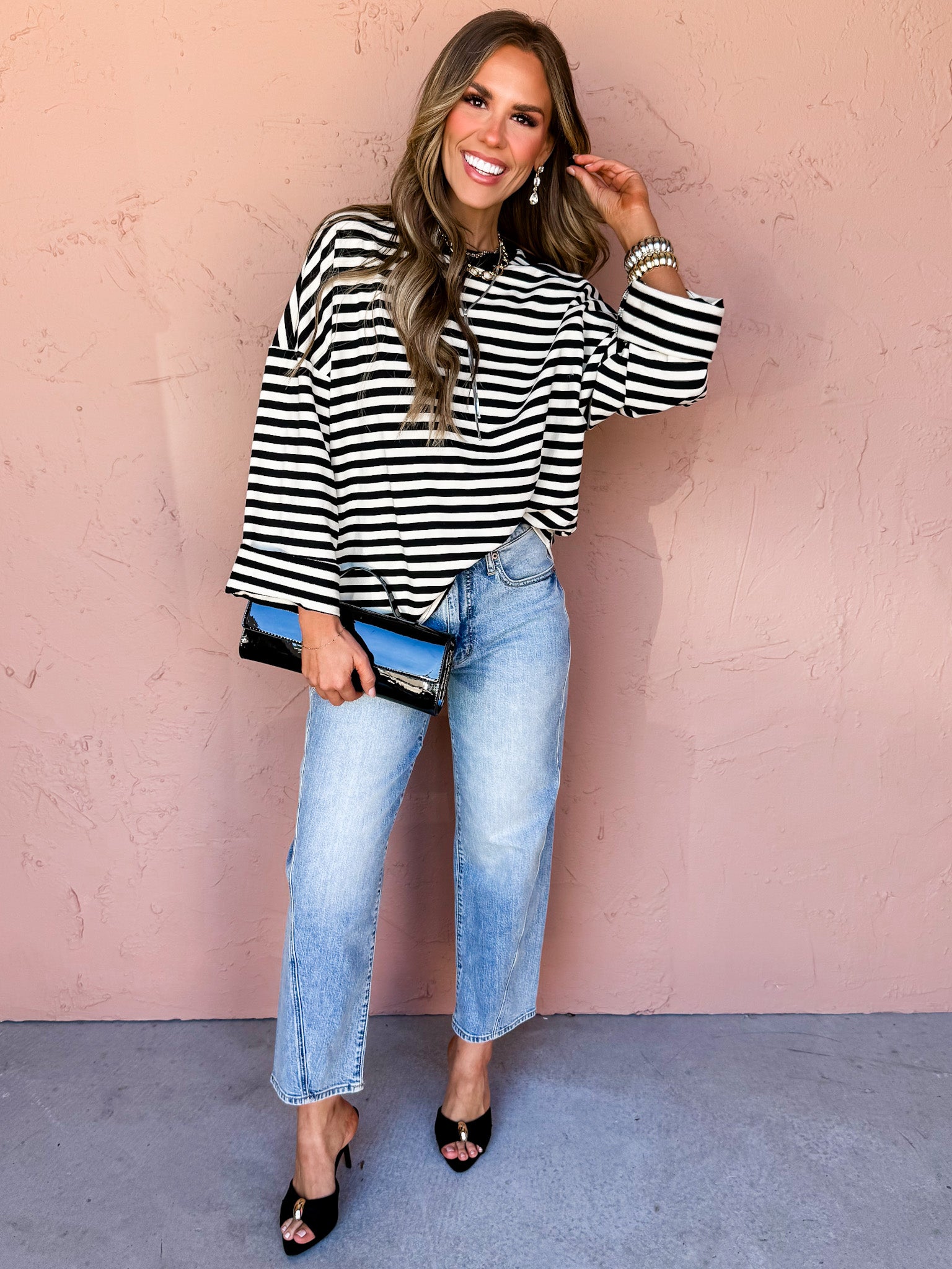 Cool Again Striped Terry Knit Top