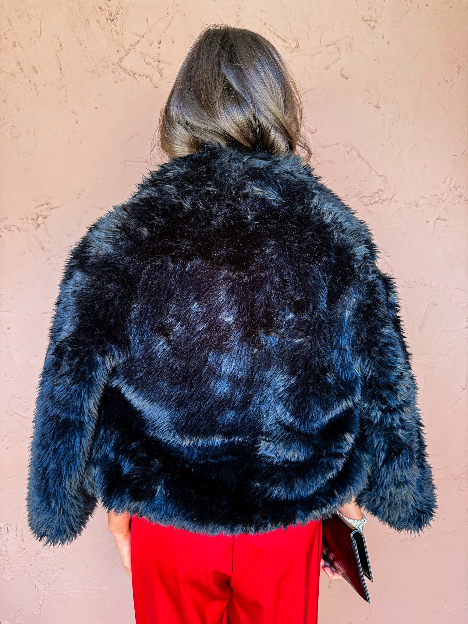 Ellen Faux Fur Coat-Black