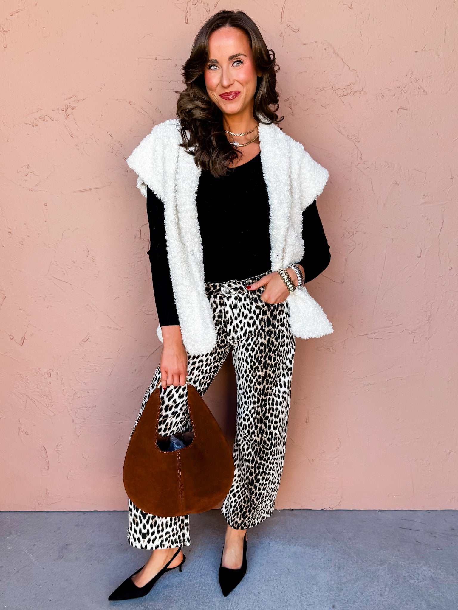 Rory Leopard Barrel Leg Jean