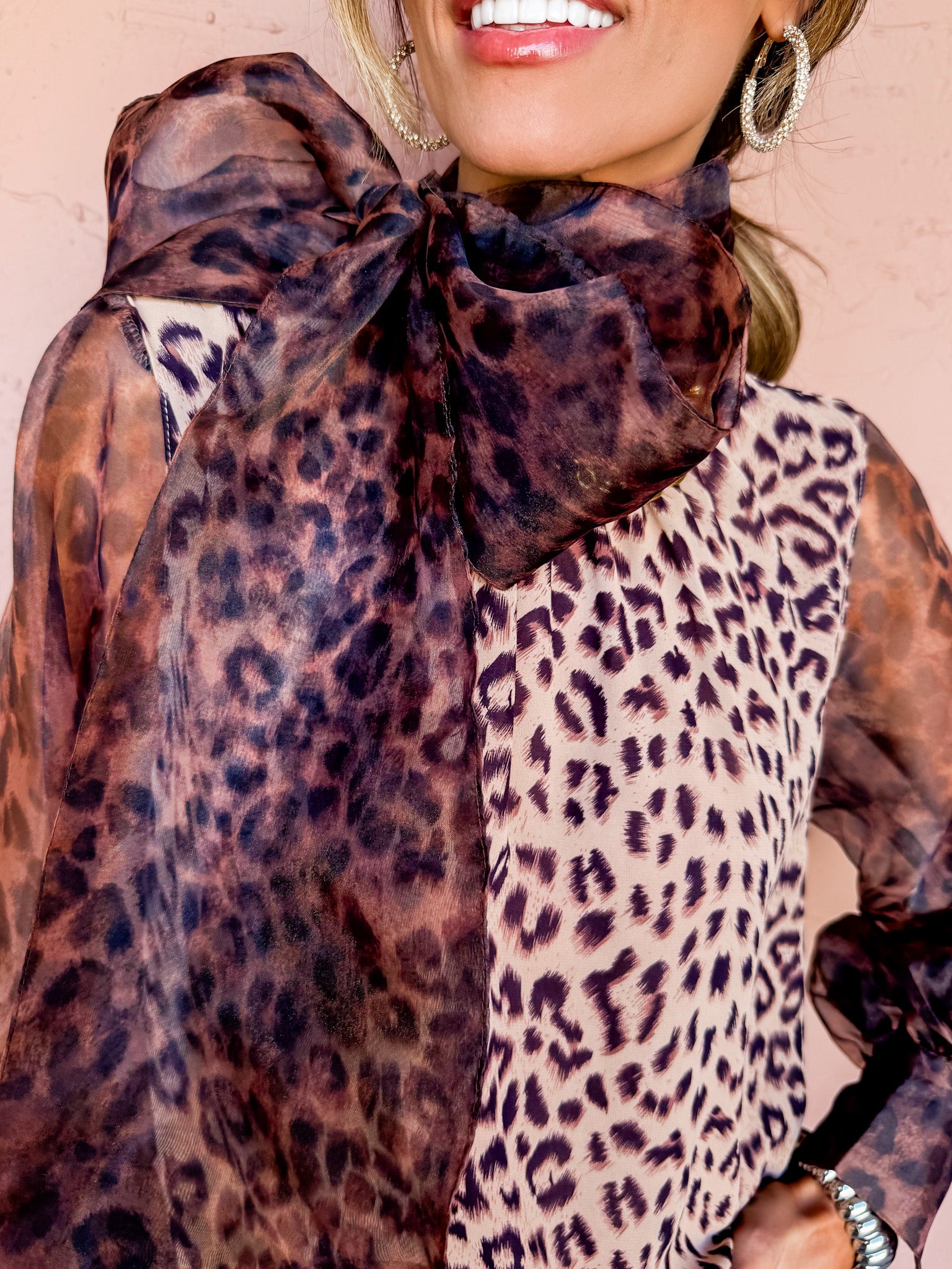 Maeve Animal Print Bow Tie Top