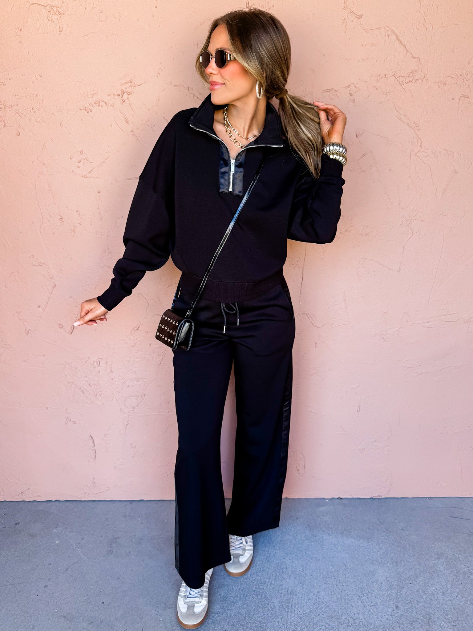 Mailyn Soft Knit Drawstring Pant-Black