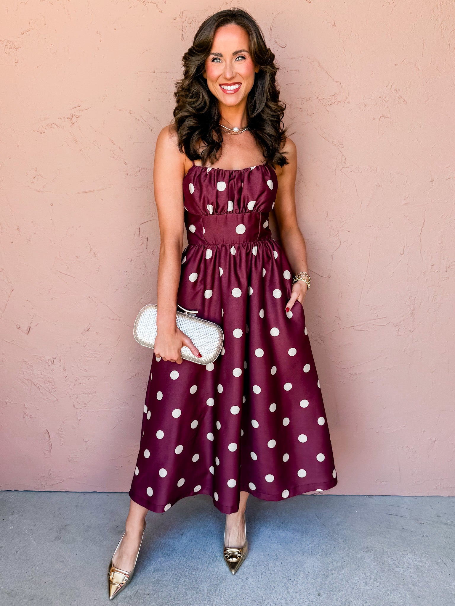 Opal Polka Dot Midi Dress