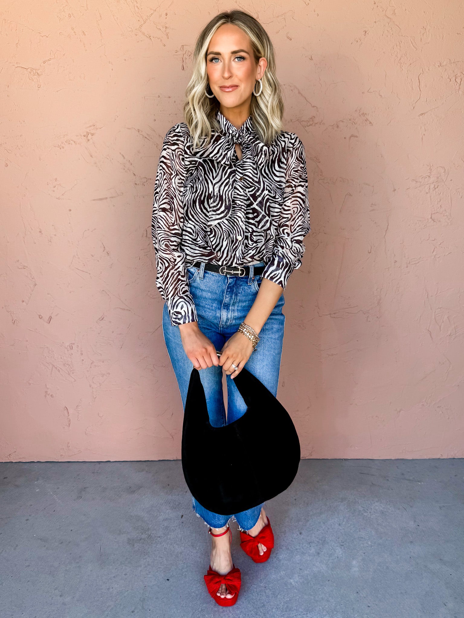 Wild Things Zebra Button Front Top