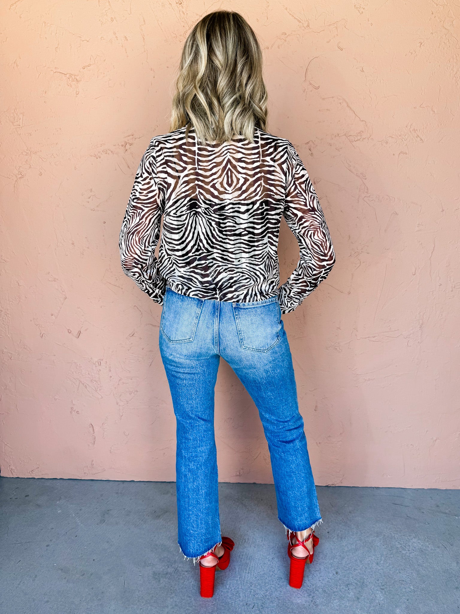 Wild Things Zebra Button Front Top