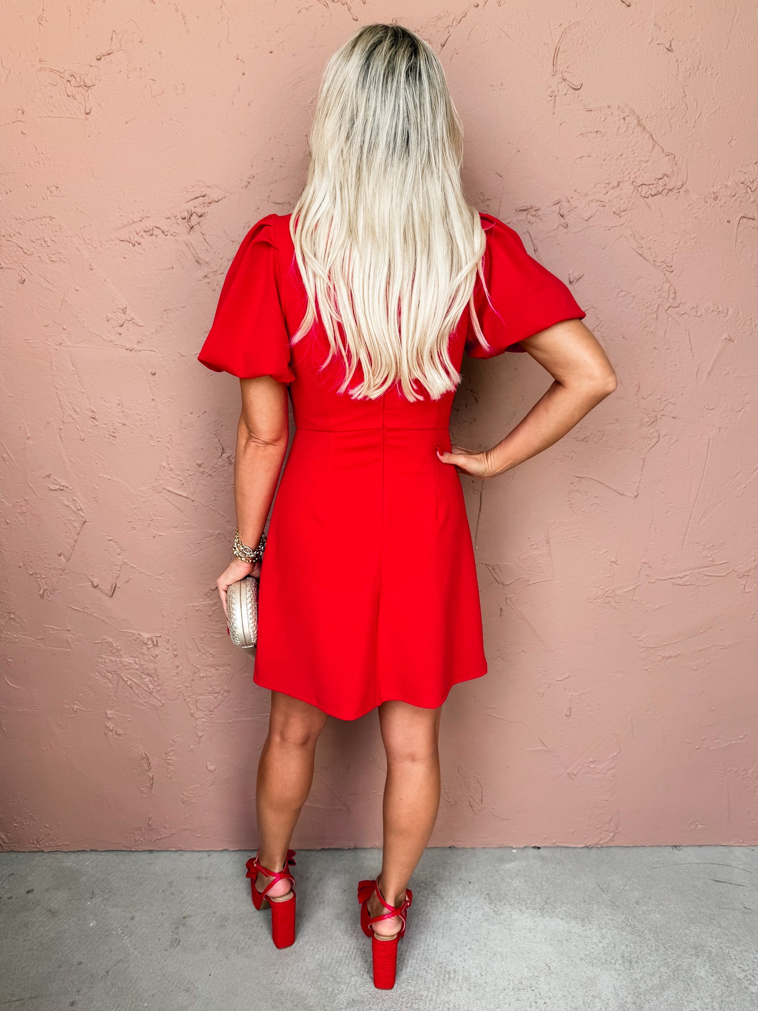 Cherry Belle Pearl Bow Mini Dress