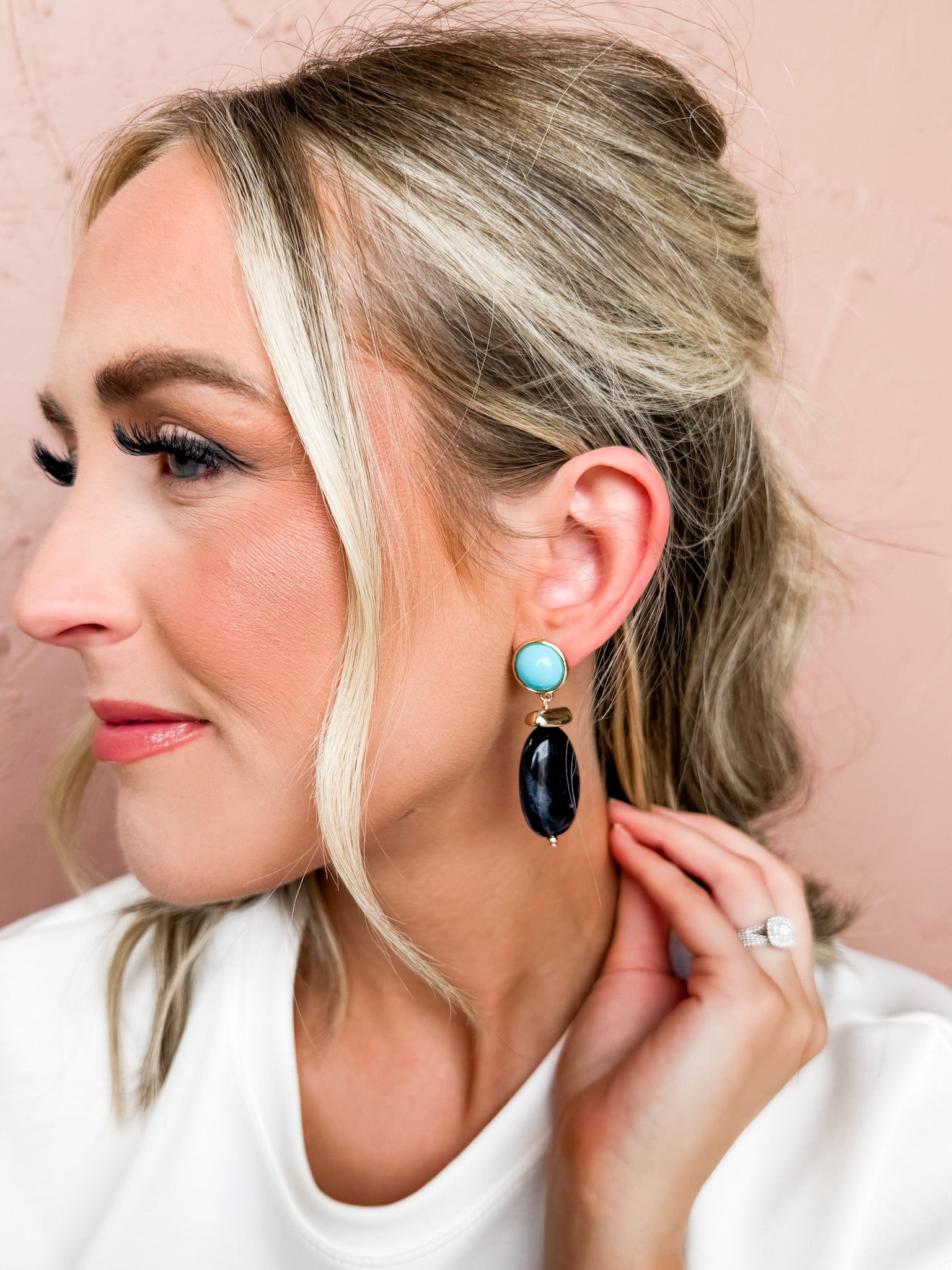 Heritage Marble Stone Drop Earrings