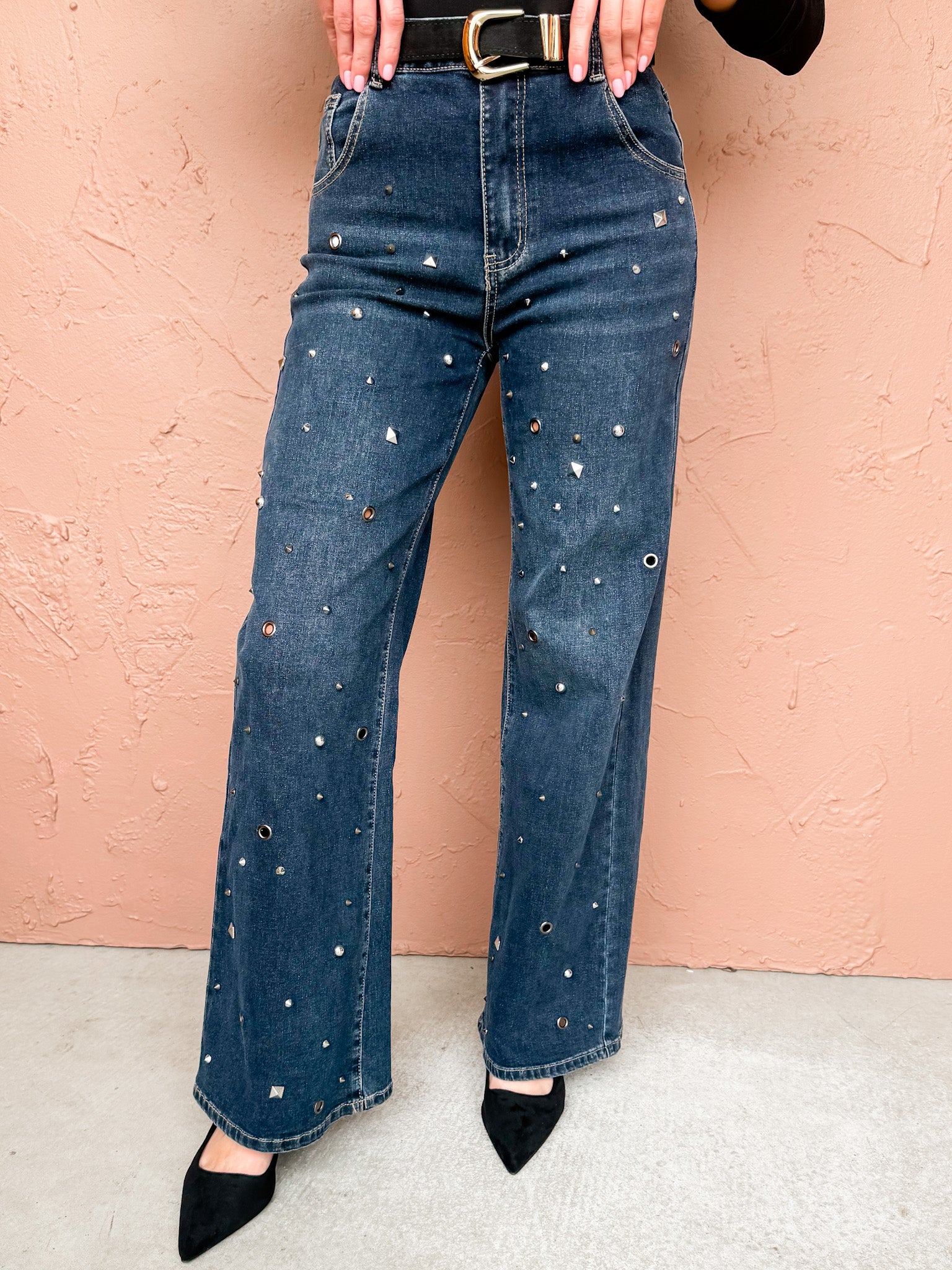 Los Angeles Studded Denim Jeans