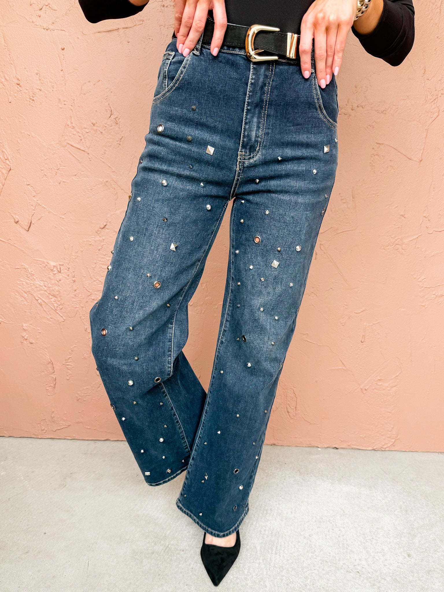 Los Angeles Studded Denim Jeans