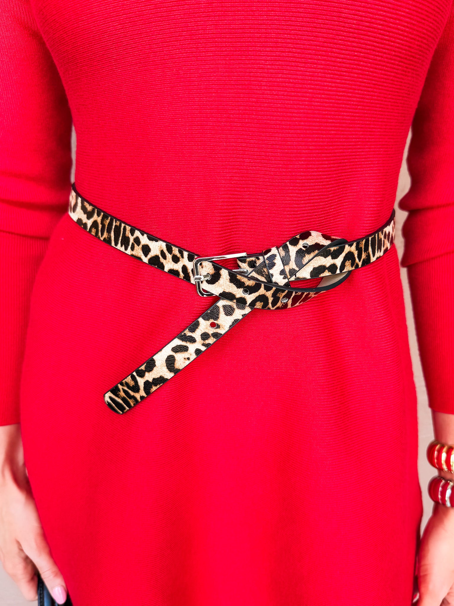 Cicely Skinny Belt-Leopard