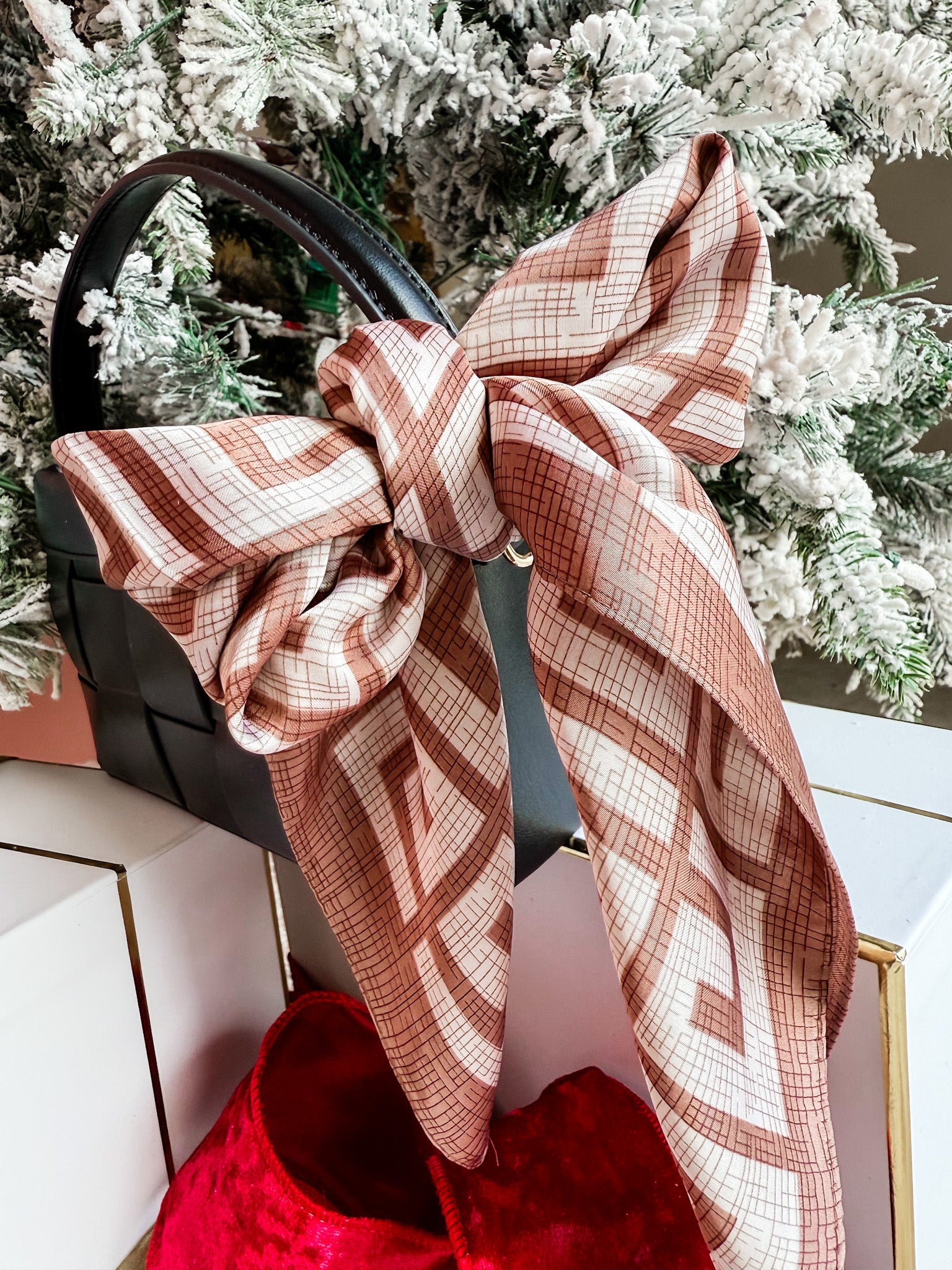 Cove Silk Luxury Scarf-Coffee