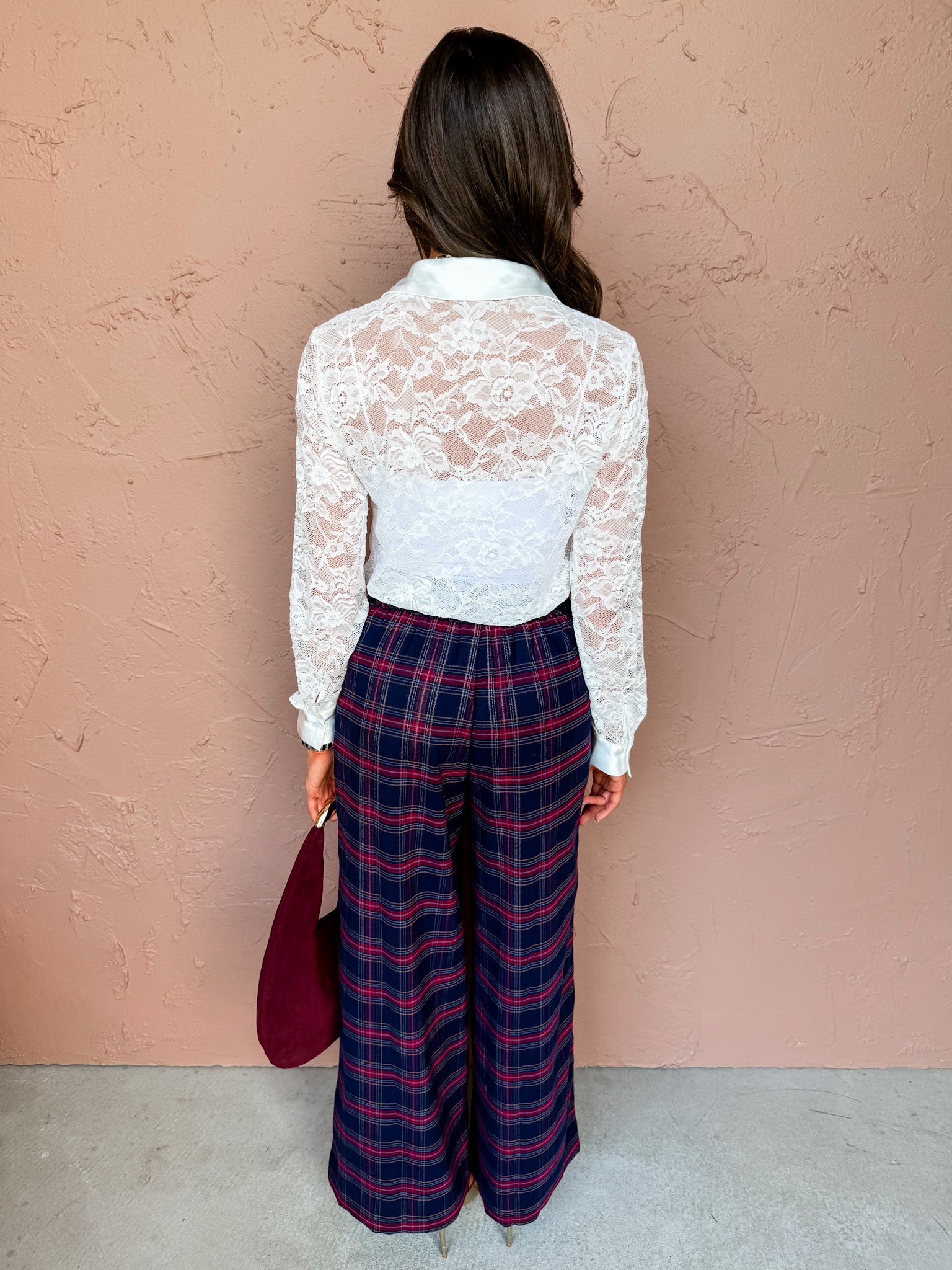 Darcy Long Sleeve Lace Top-White