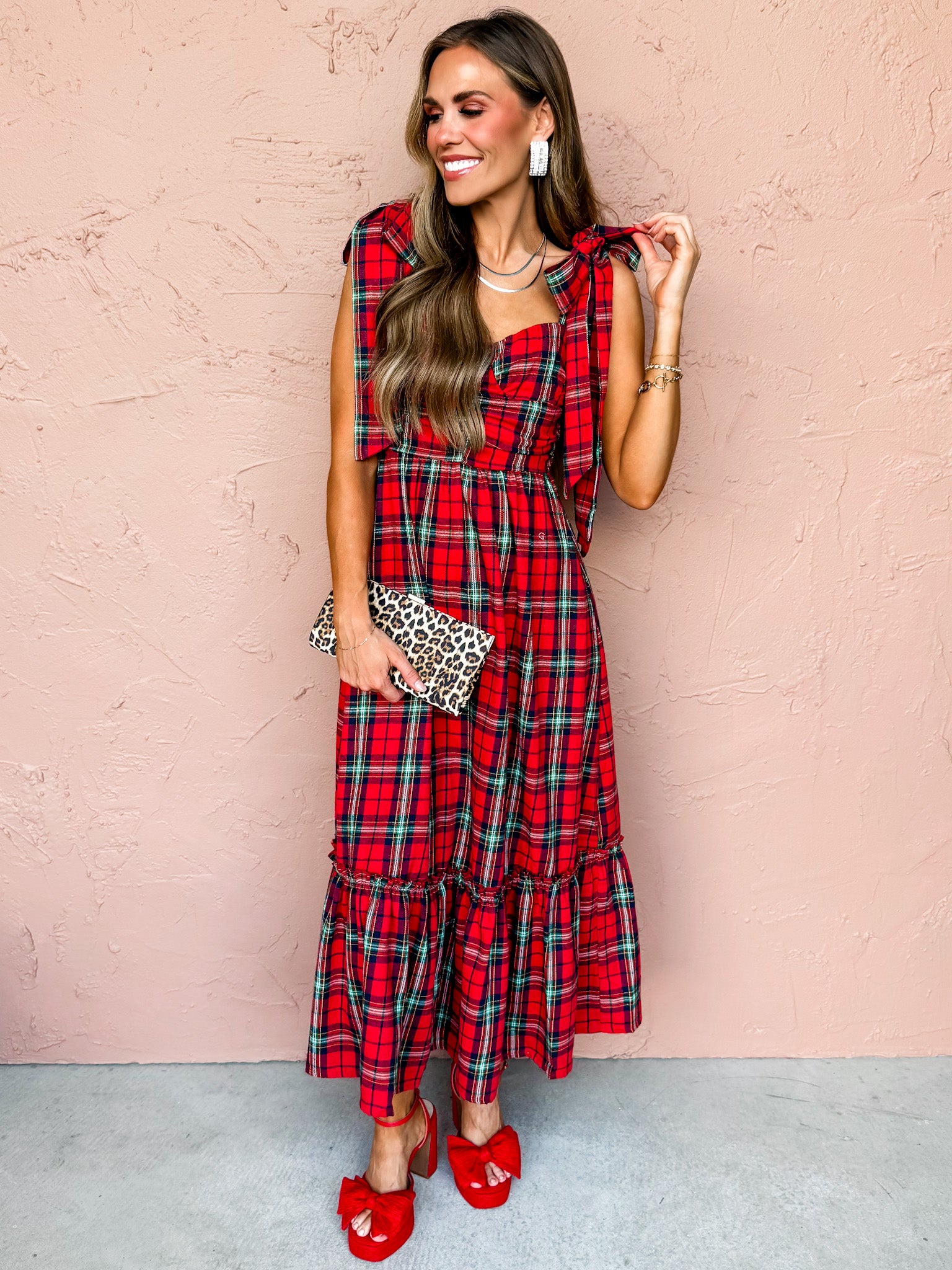 Holly Sleeveless Plaid Midi Dress