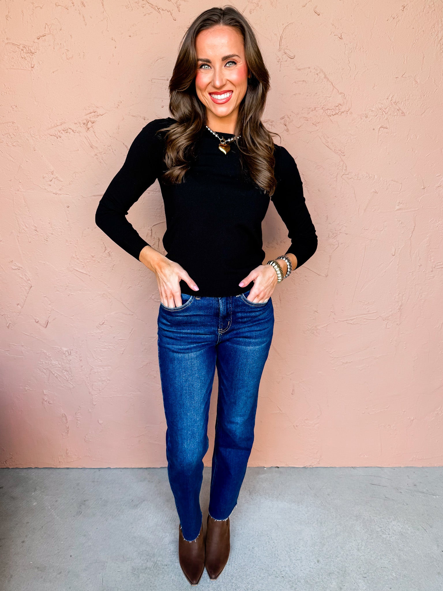 Leni Long Sleeve Top-Black