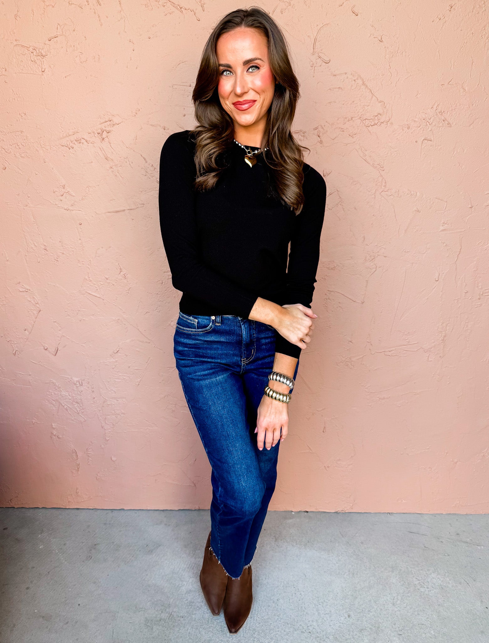 Leni Long Sleeve Top-Black