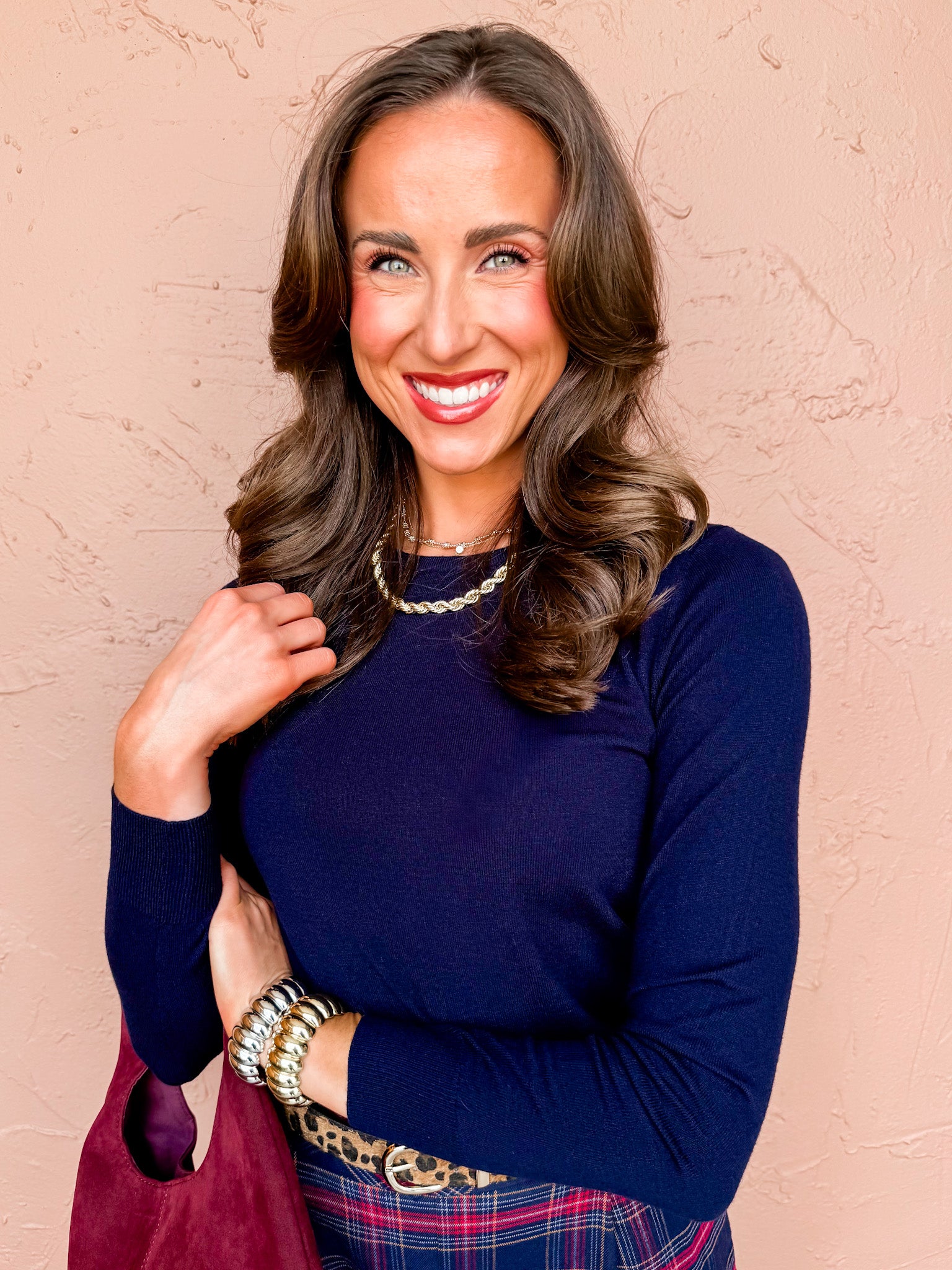 Leni Long Sleeve Top-Navy