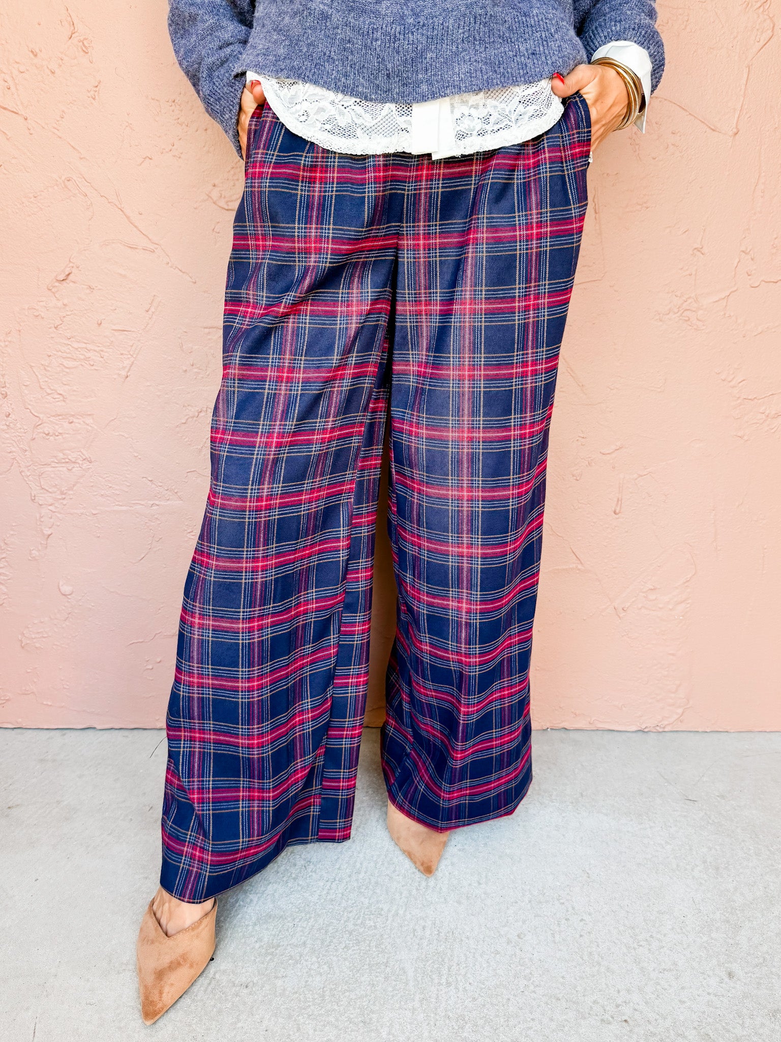 Madeline Plaid Straight Leg Pants