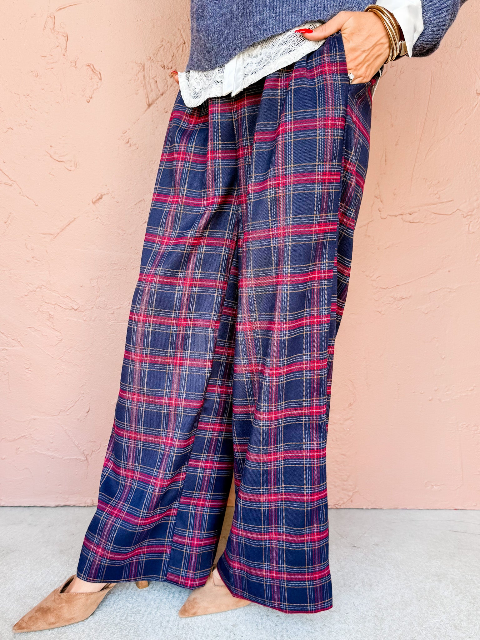 Madeline Plaid Straight Leg Pants