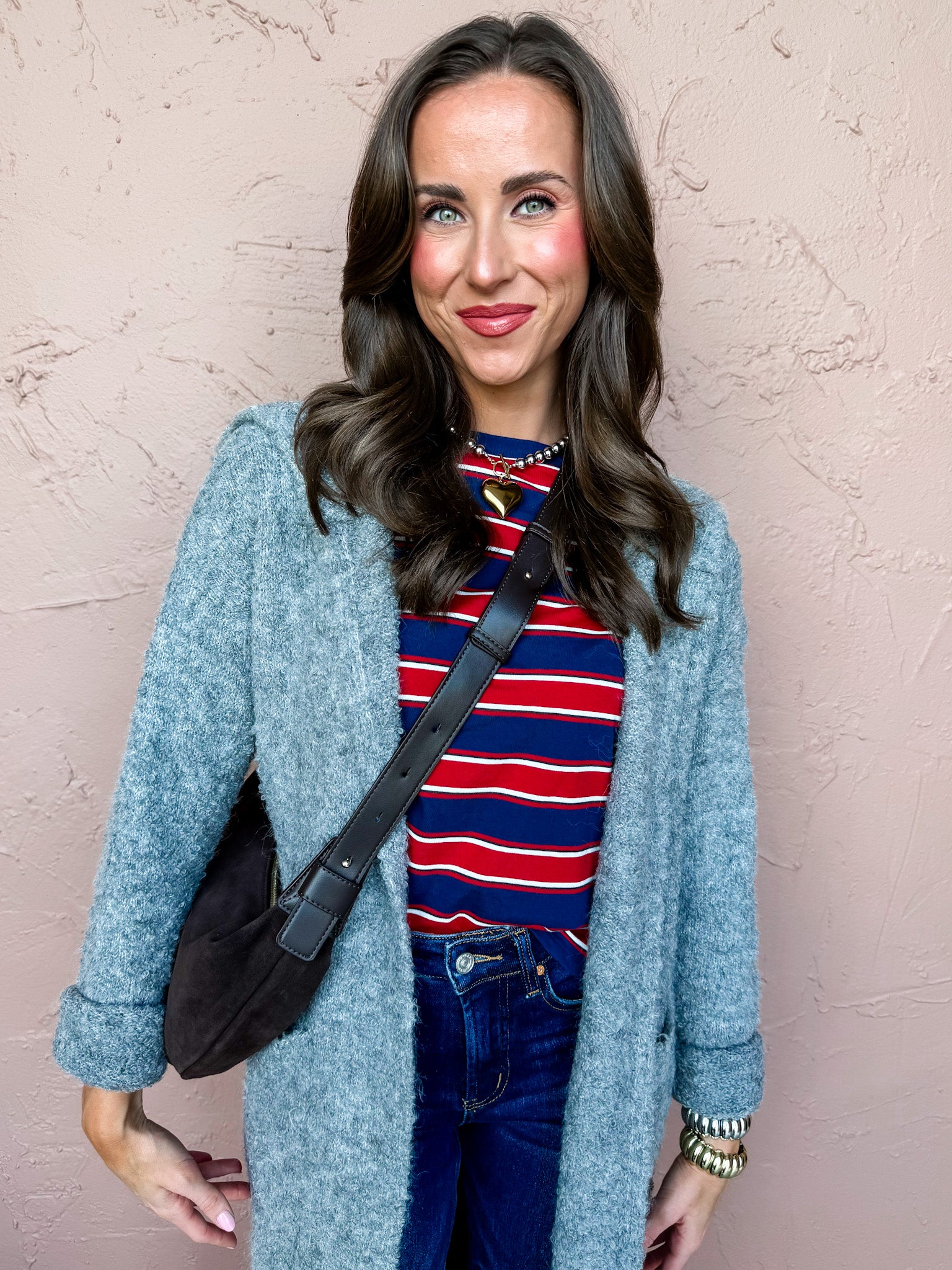 Whispered Warmth Long Knit Cardigan-Grey