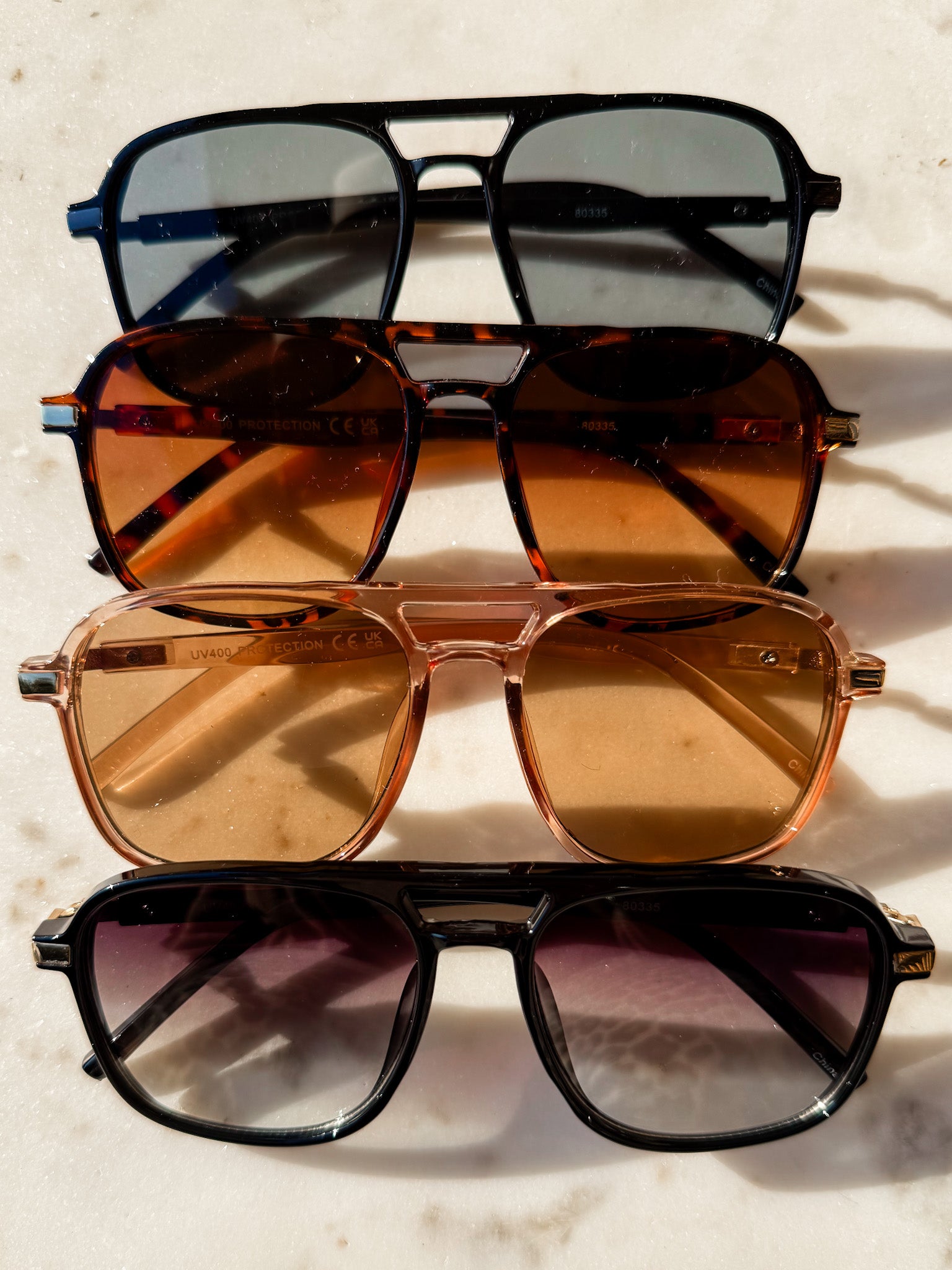 City Views Straight Aviator Sunglasses