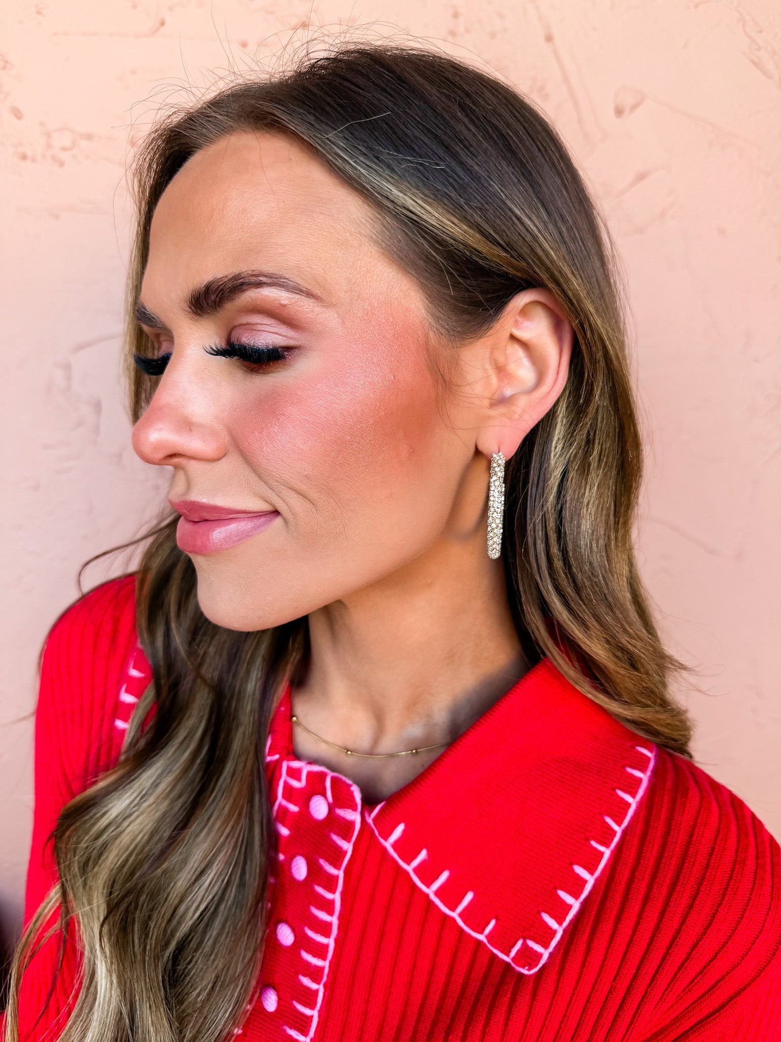 Lauren Rhinestone Hoop Earrings