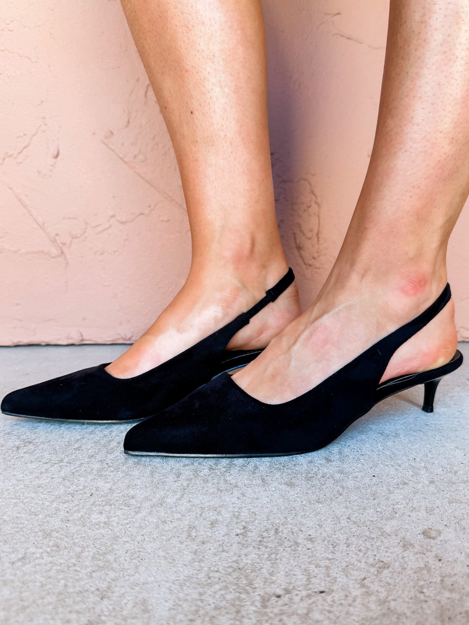Rae Slingback Kitten Heel-Black