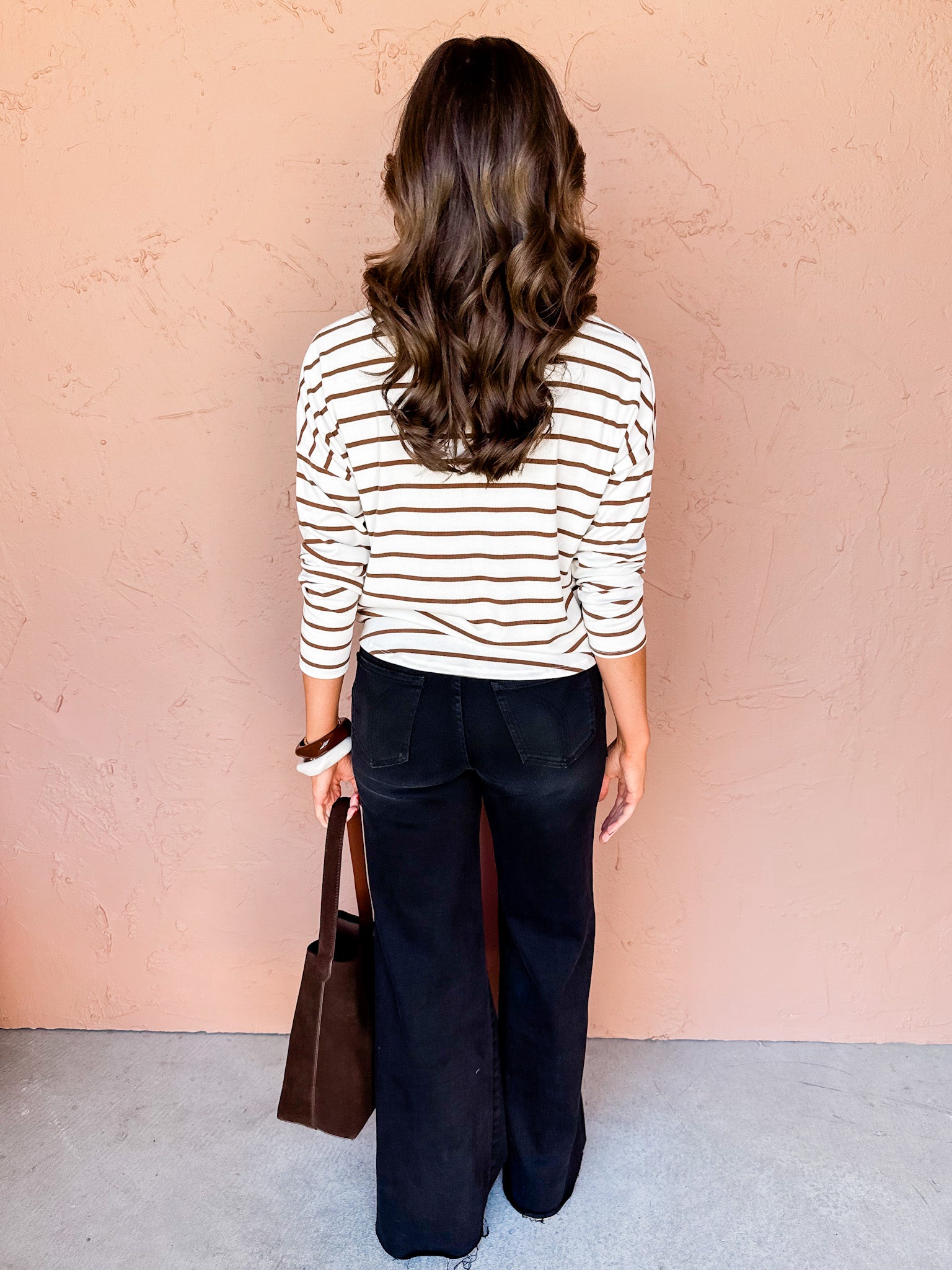 Tracking Reality Striped V-Neck Top