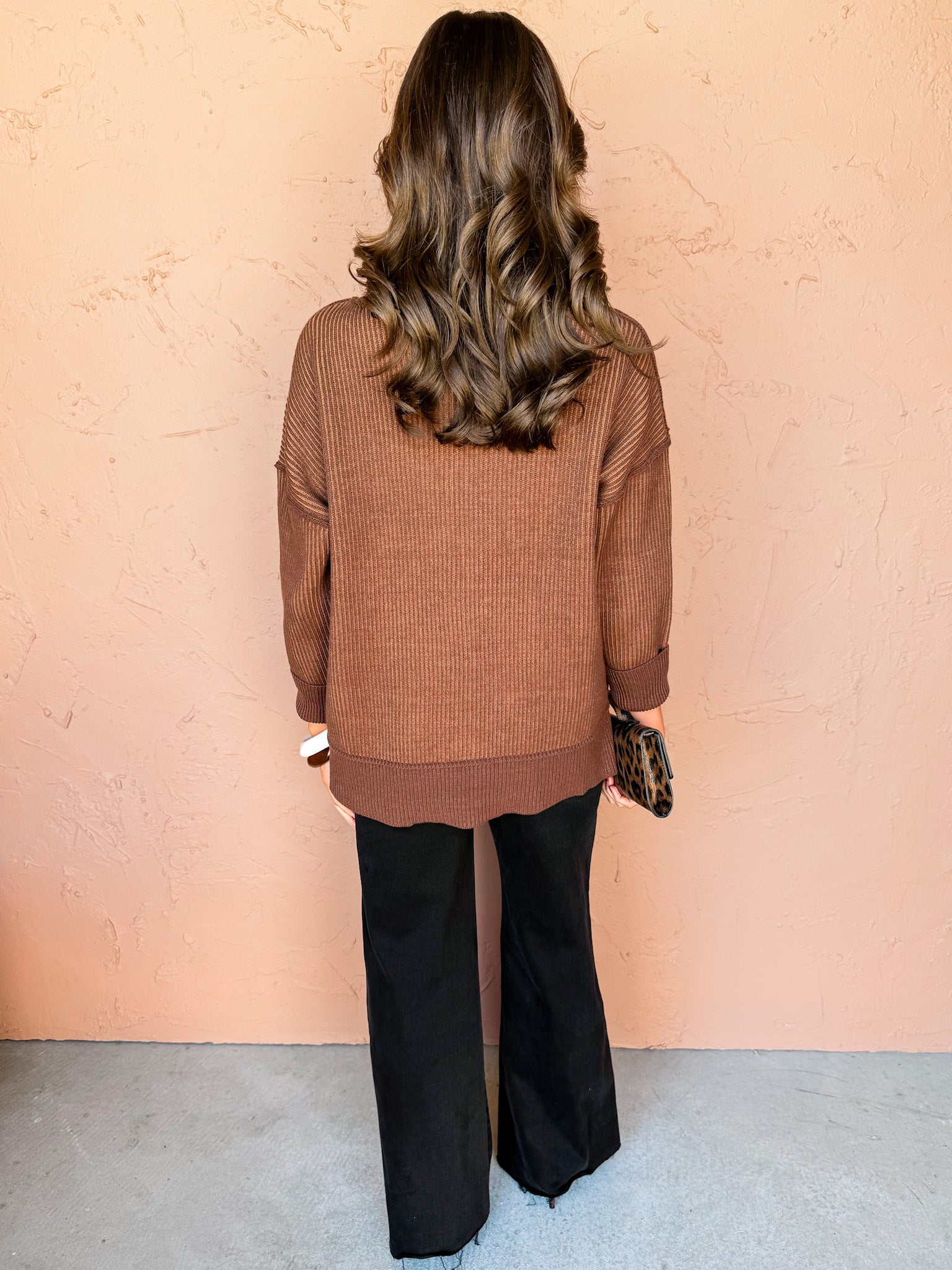 Wren Two Tone Sweater-Brown