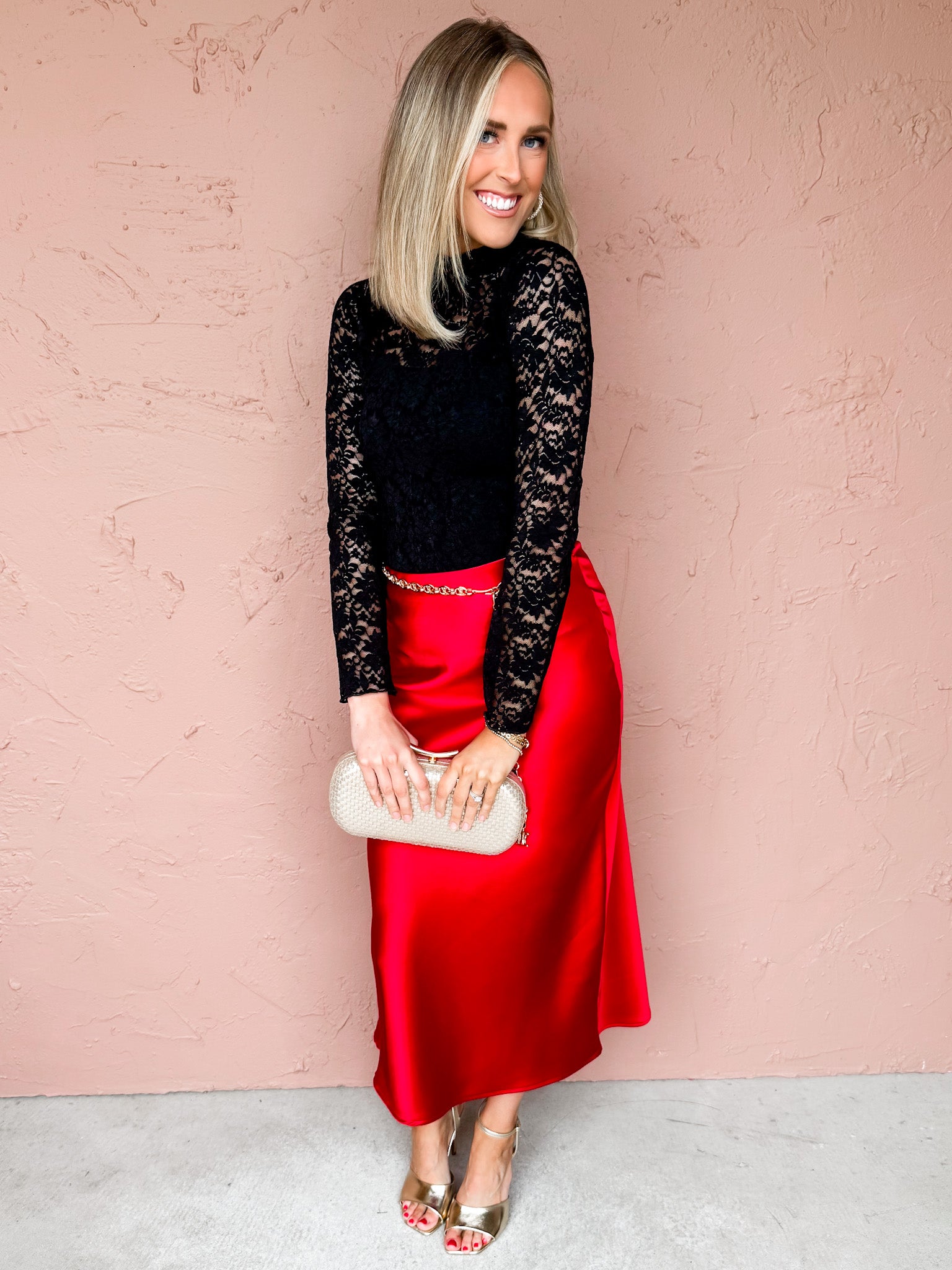 Helena Lace Mesh Top-Black