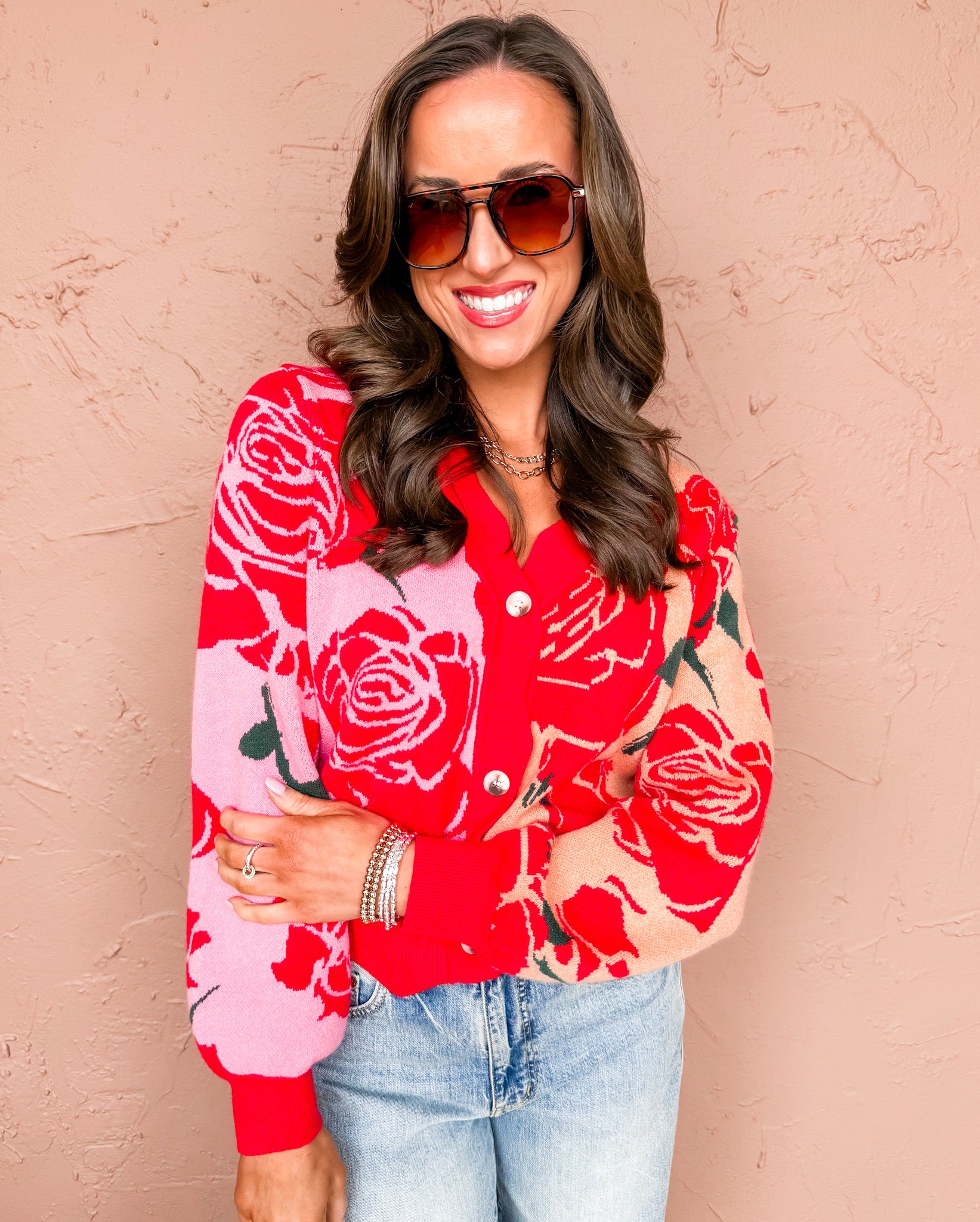 Rose Garden Button Front Cardigan