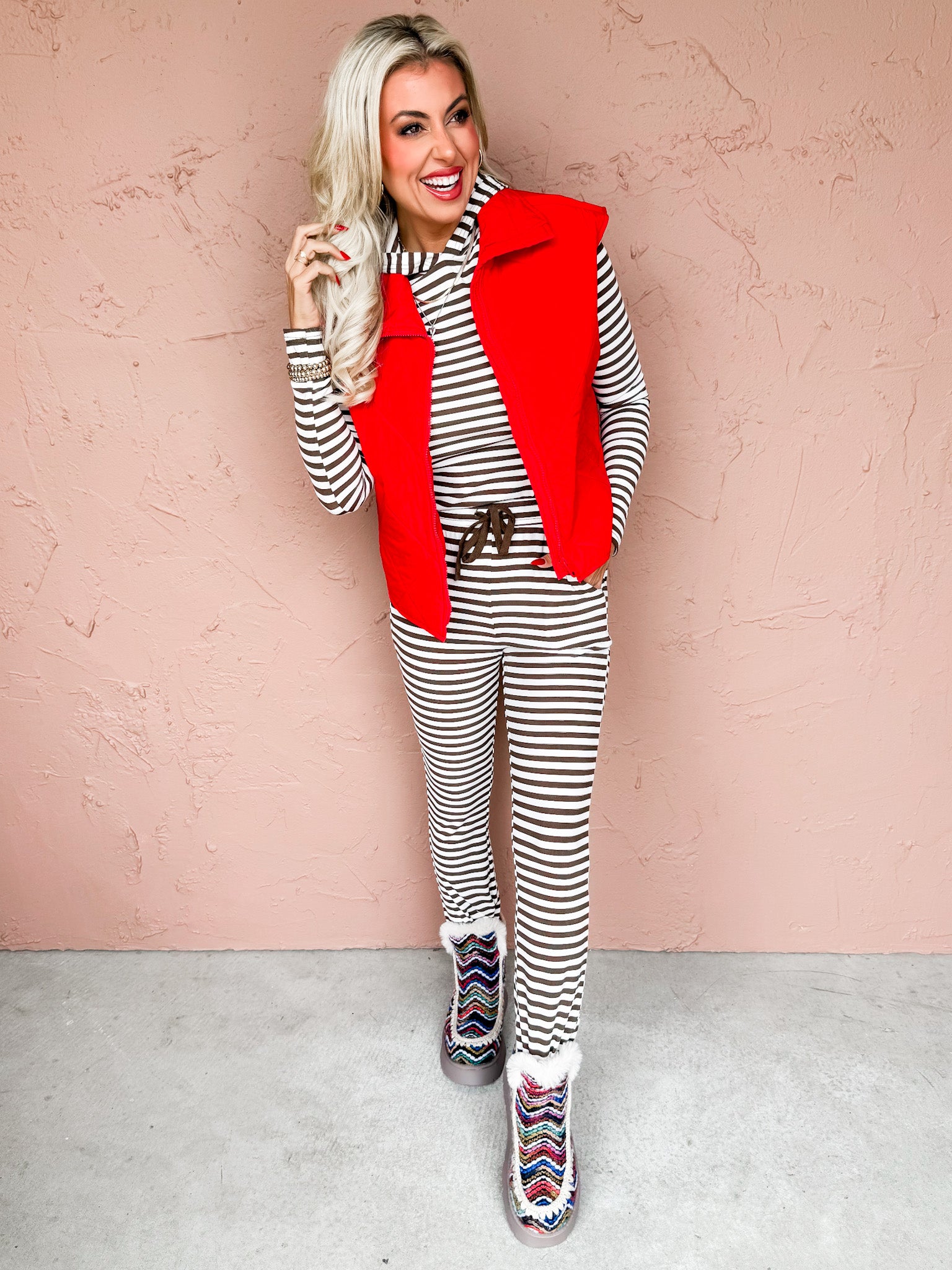 Betsy Boxy Quilted Vest-Red