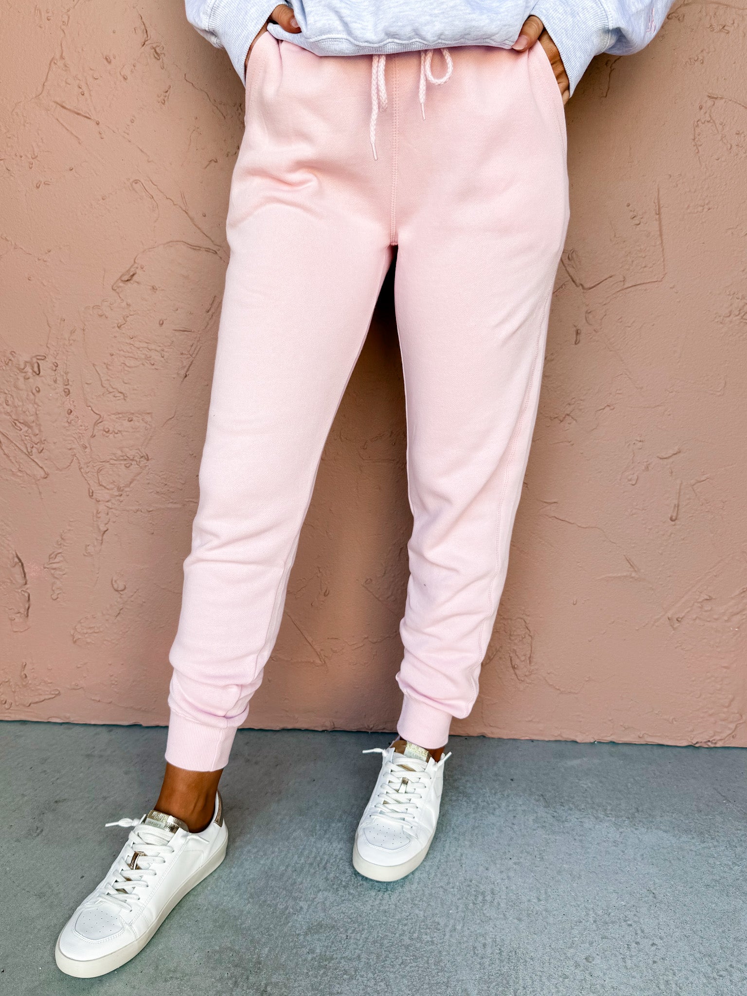 Core Edge Fleece Joggers-Baby Pink