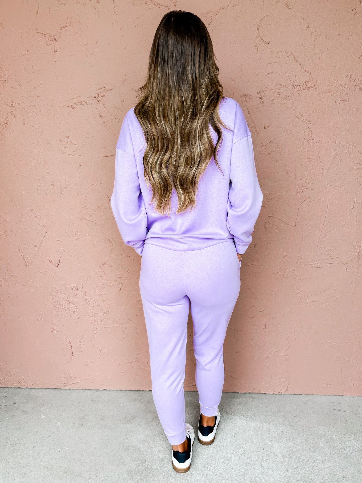 Elan Scuba Pullover And Jogger Set-Lilac
