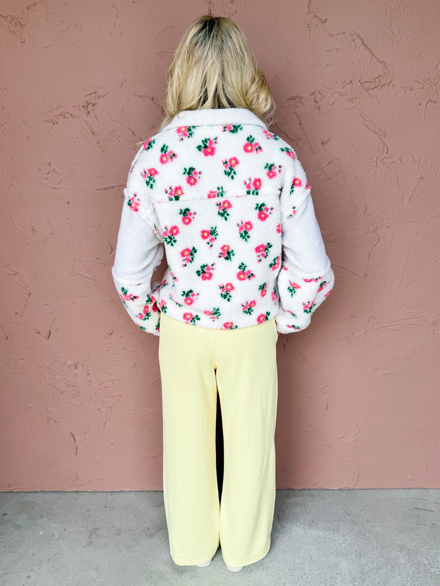 Emma Floral Sherpa Pullover