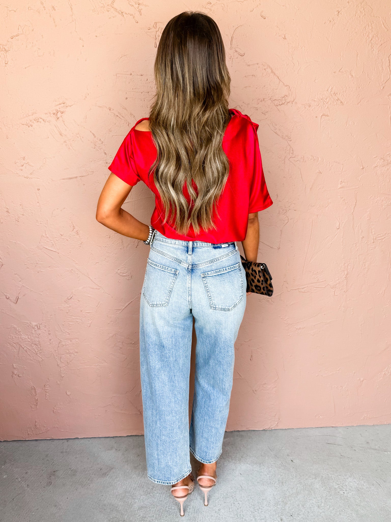 Alora One Shoulder Top-Red