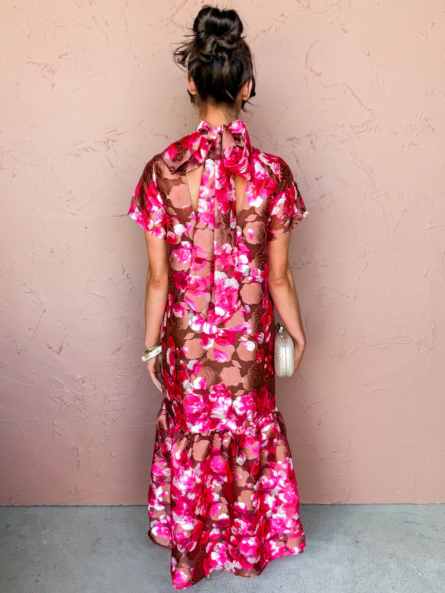 Mable Floral Mock Neck Maxi Dress