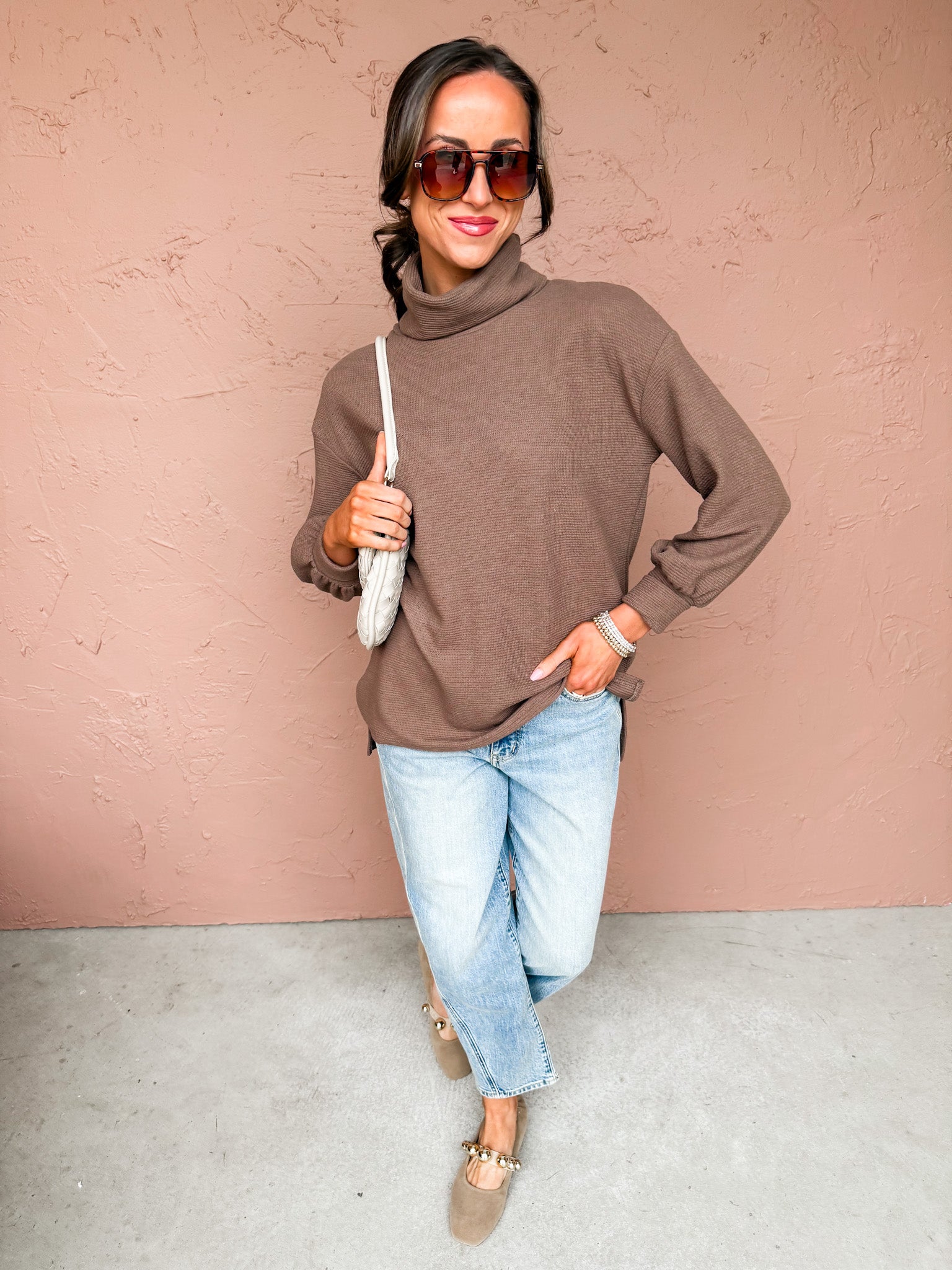 Gianna Turtle Neck Sweater-Mocha
