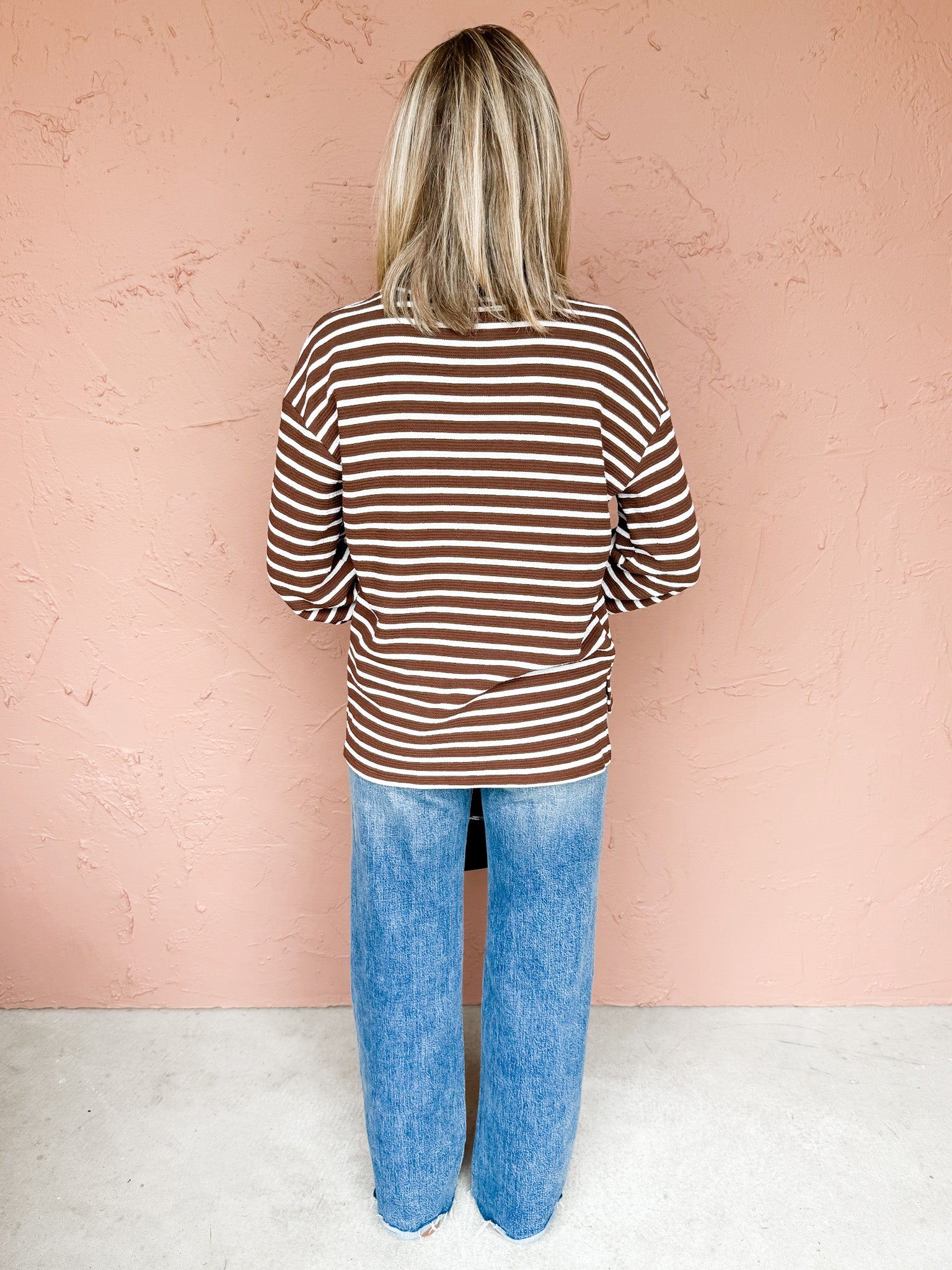 Nellie Striped Sweater-Brown