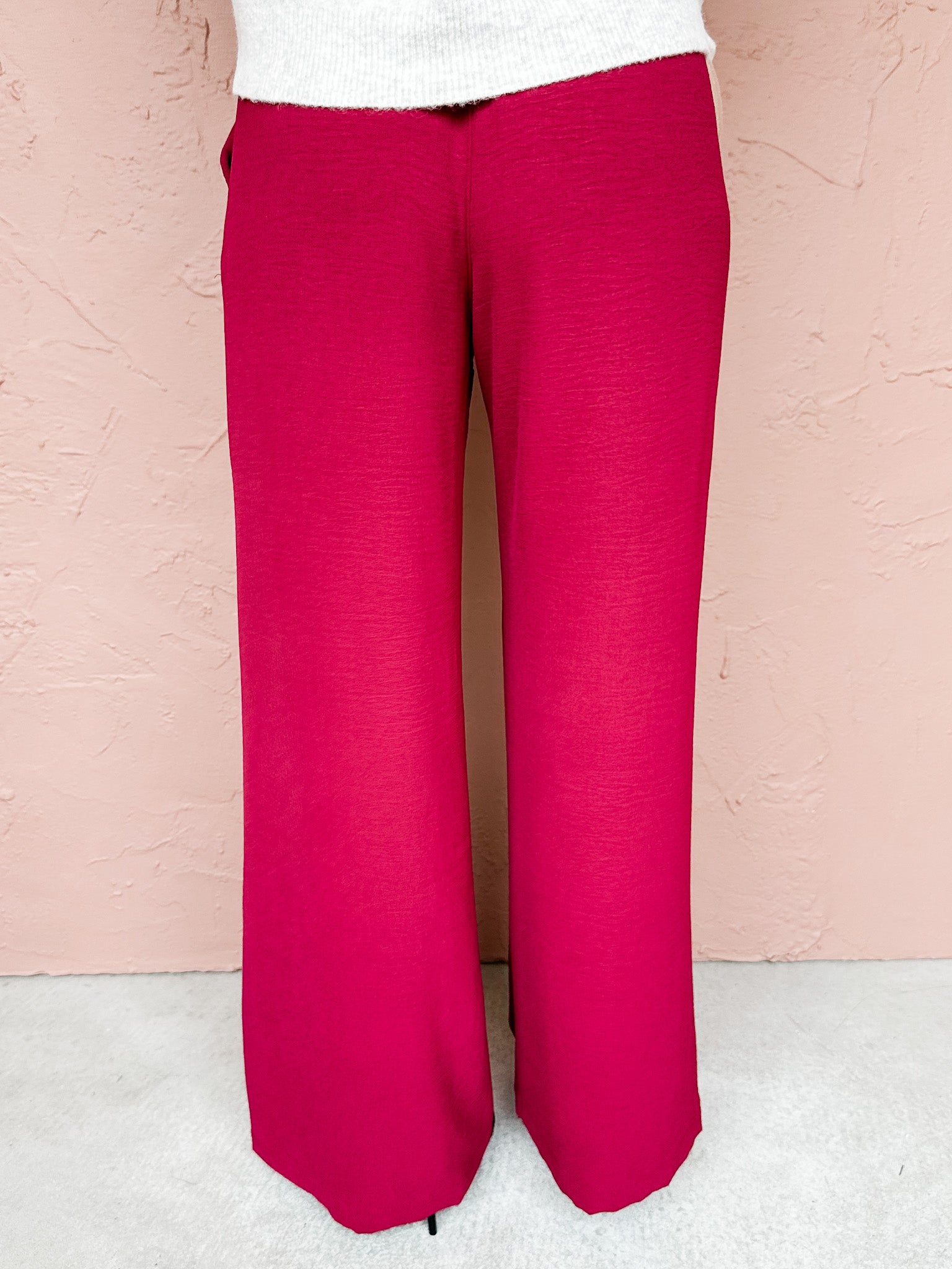 Office Fav Pleated Pants-Burgundy