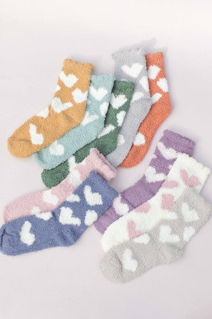 Cozy Cupid Fuzzy Socks-Pink Trio