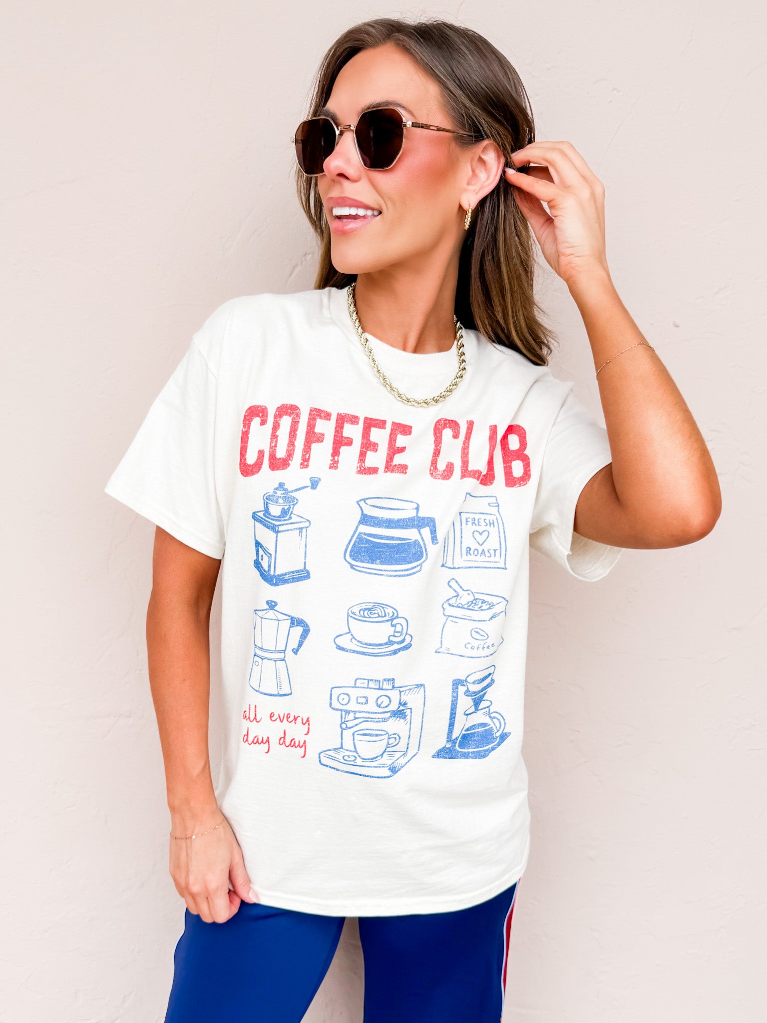 Coffee Club Oversized Graphic Tee