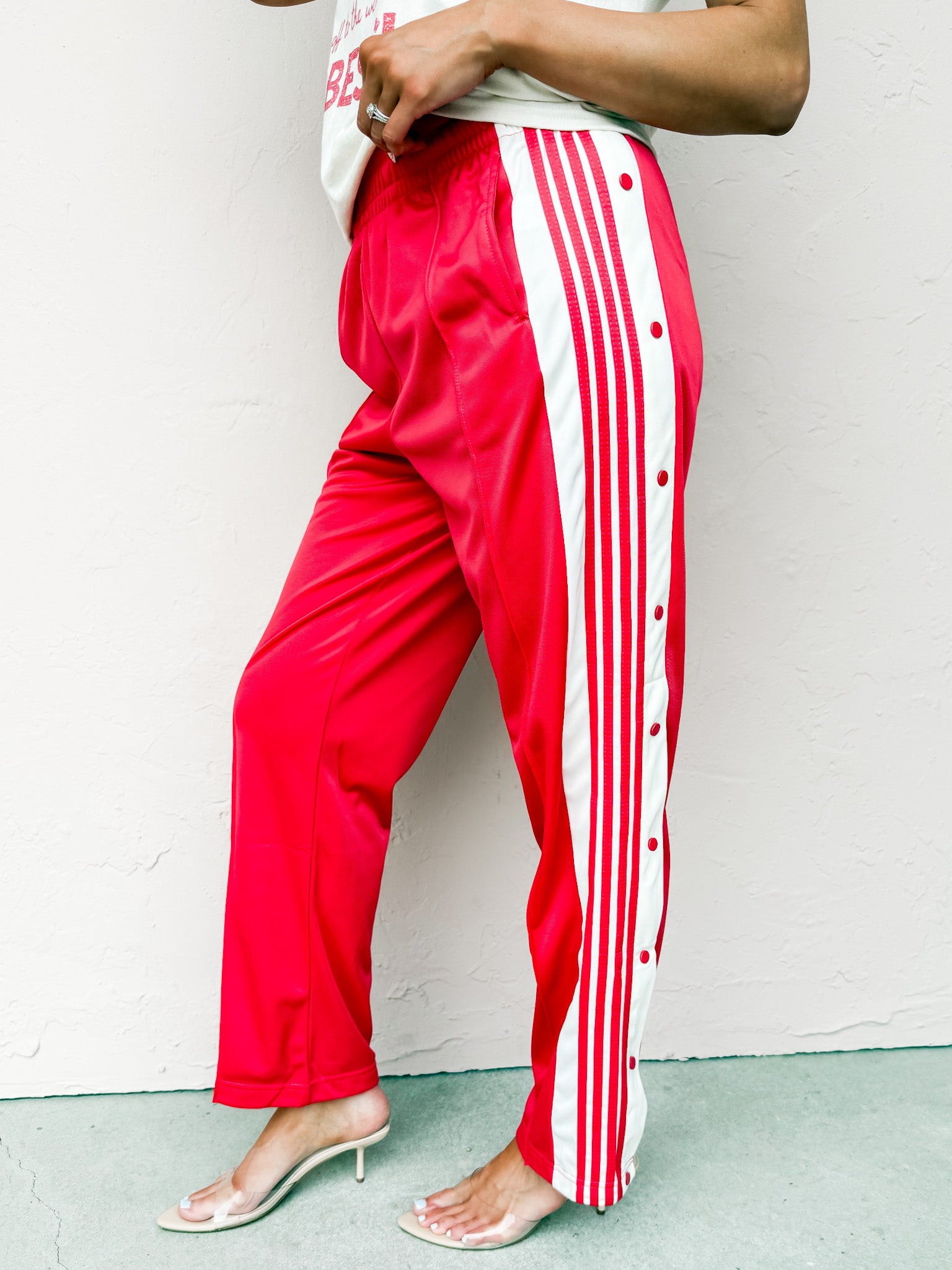 Kinsley Tear Away Track Pants-Red